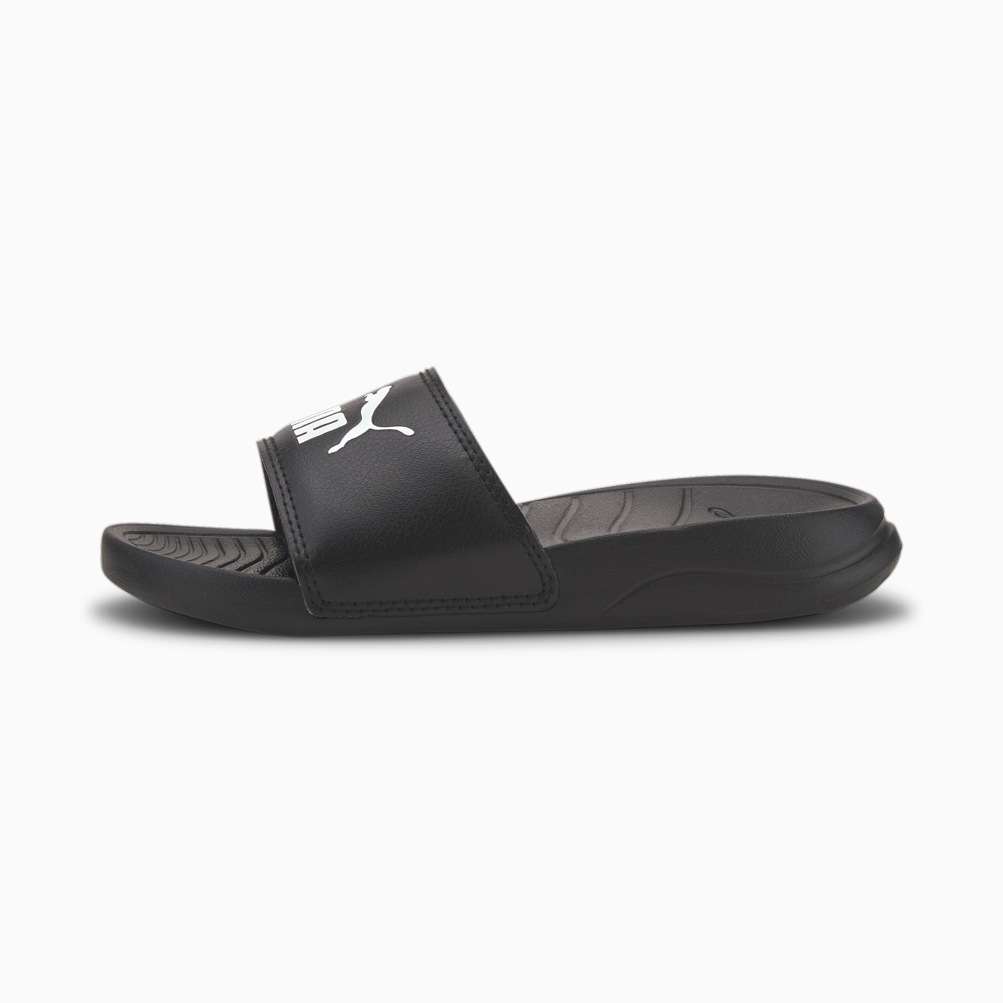 PUMA Popcat 20 Kids' Sandals, Black/White, Size 28, Shoes