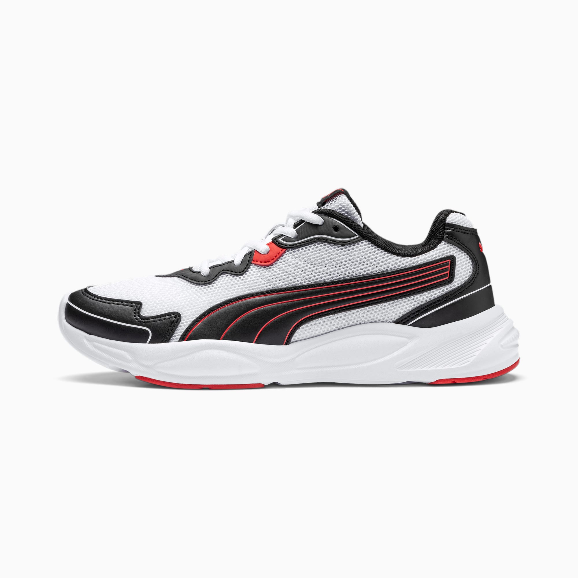 Image of PUMA '90s Runner Nu Wave Sneaker Schuhe | Mit Aucun | Schwarz/Rot/Weiß | Größe: 48.5