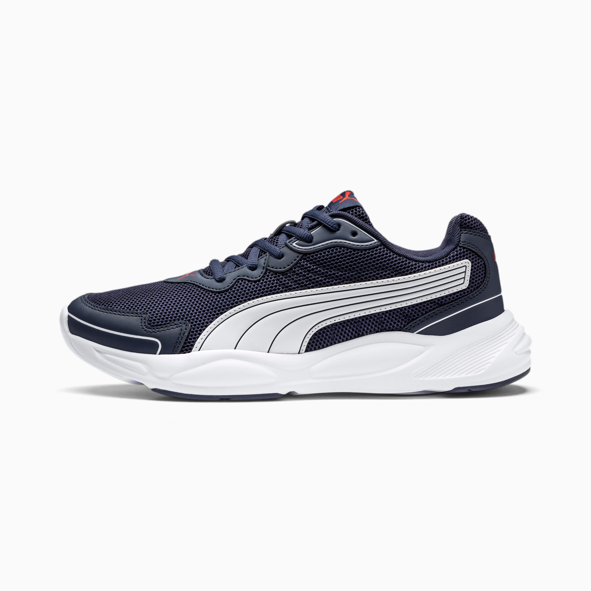 Image of PUMA '90s Runner Nu Wave Sneaker Schuhe | Mit Aucun | Blau/Rot/Weiß | Größe: 44.5