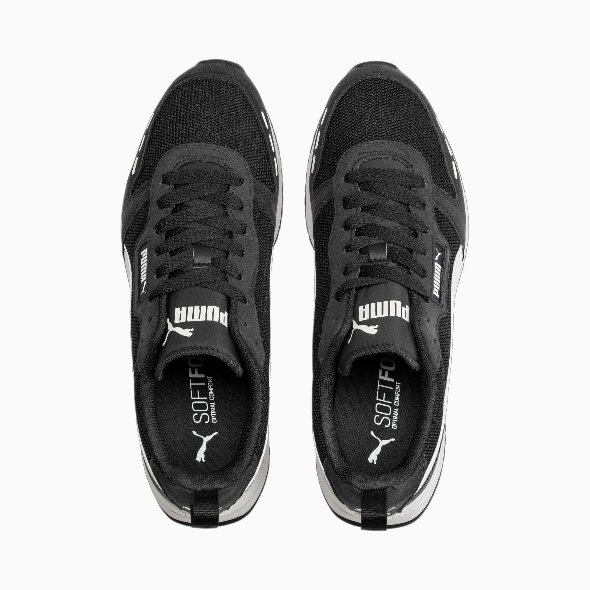 Women's PUMA R78 Runner Trainers, Black/White, Size 36, Shoes