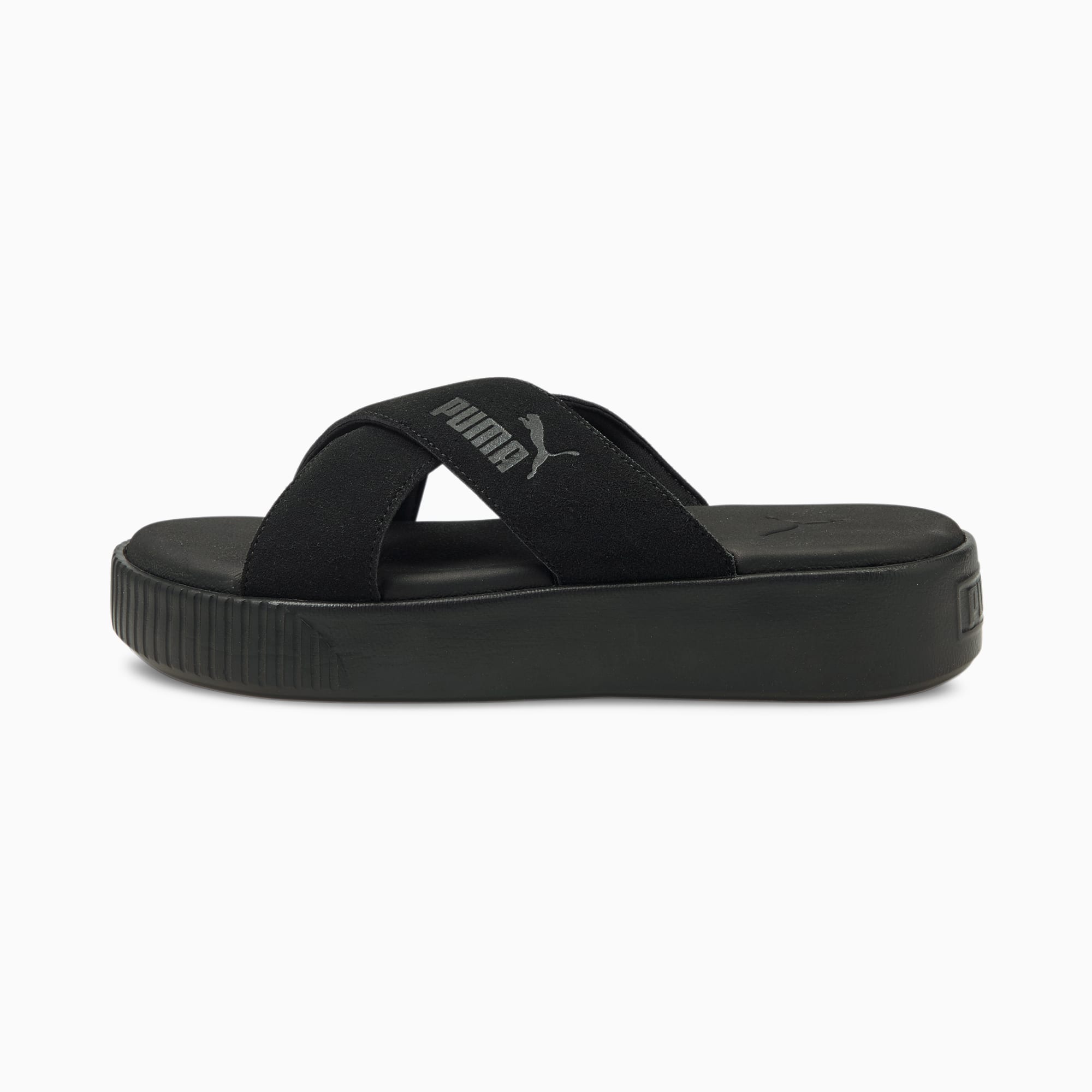 PUMA Sandales Platform Suede femme, Noir, Taille 38, Chaussures
