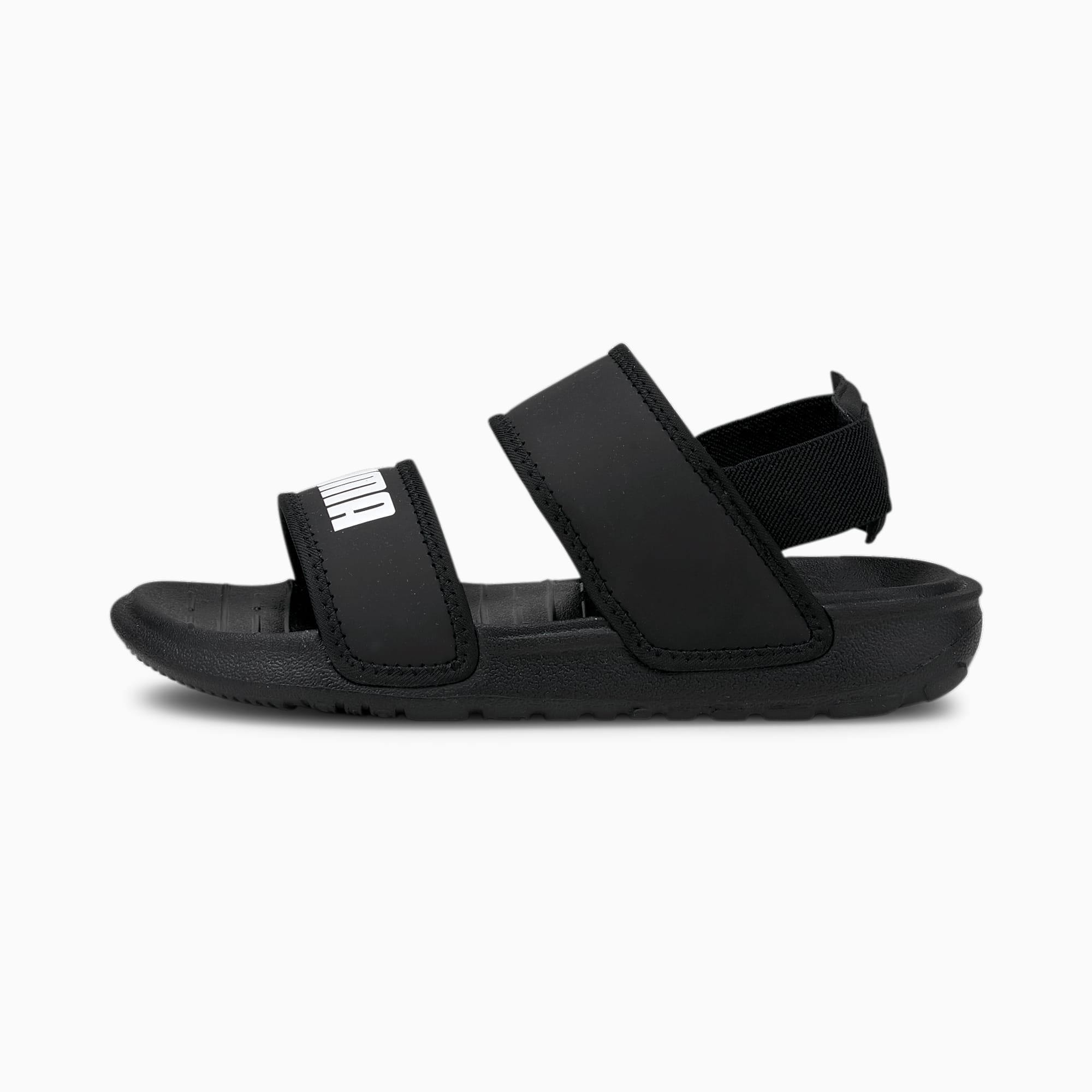 PUMA Sandales Soft enfant, Noir/Blanc, Taille 32, Chaussures