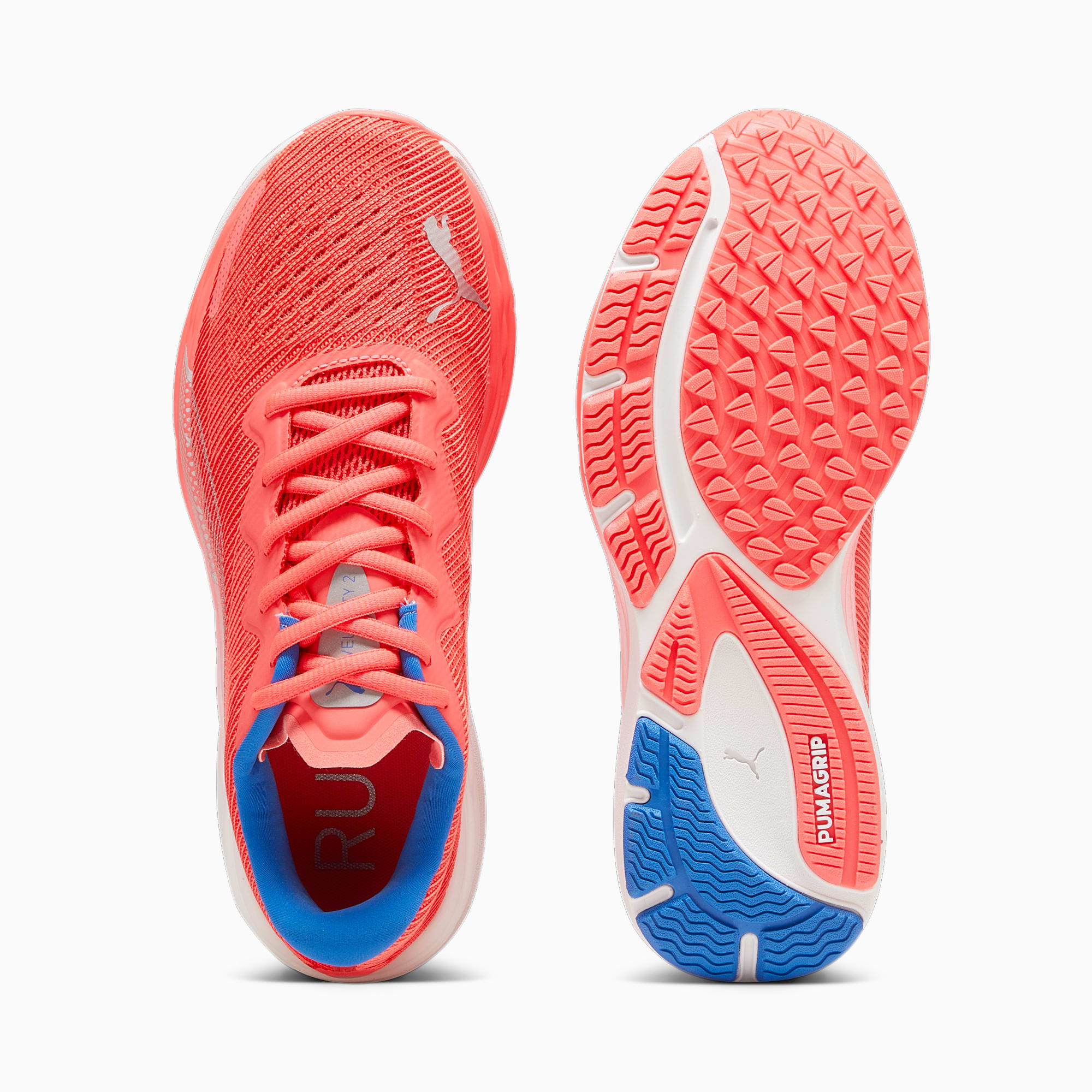 PUMA Zapatillas De Running Para Mujer Velocity Nitro 2, Azul/Rosado/Rojo