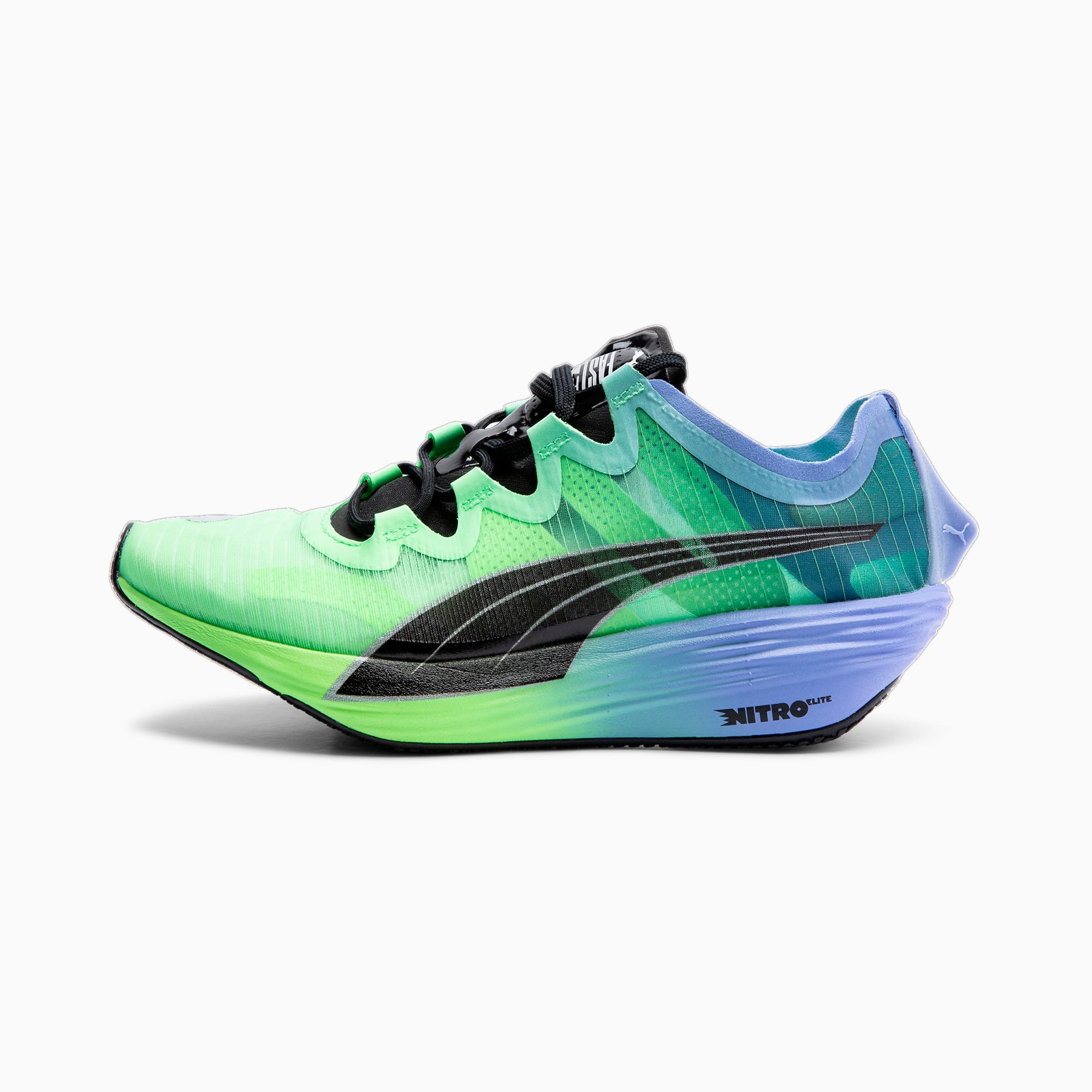 PUMA Fast-FWD NITRO Elite Hardloopschoenen Voor Dames, Groen/Zwart/Paars