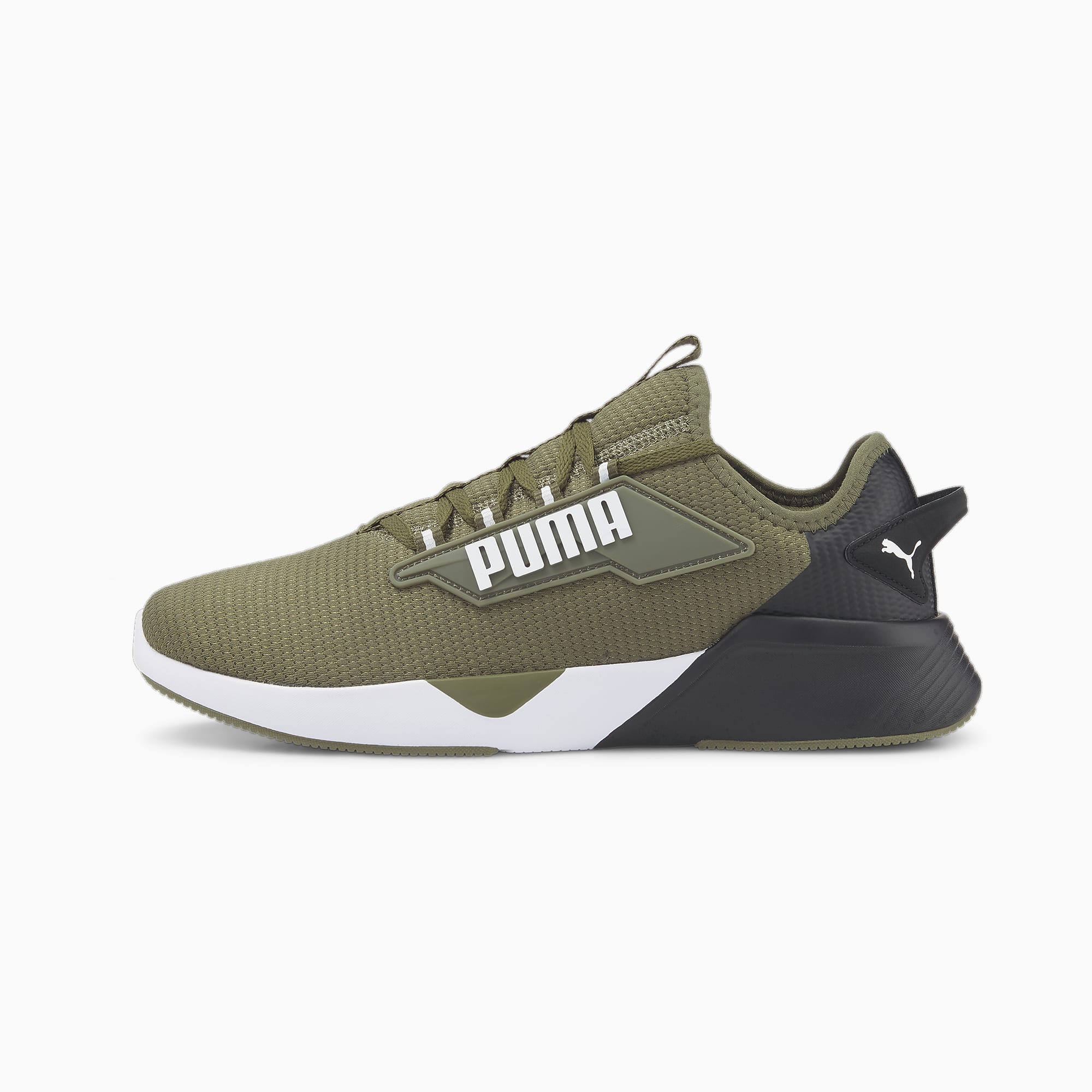 Women's PUMA Retaliate 2 Running Shoe Sneakers, Dark Green Moss/Black, Size 35,5, Shoes