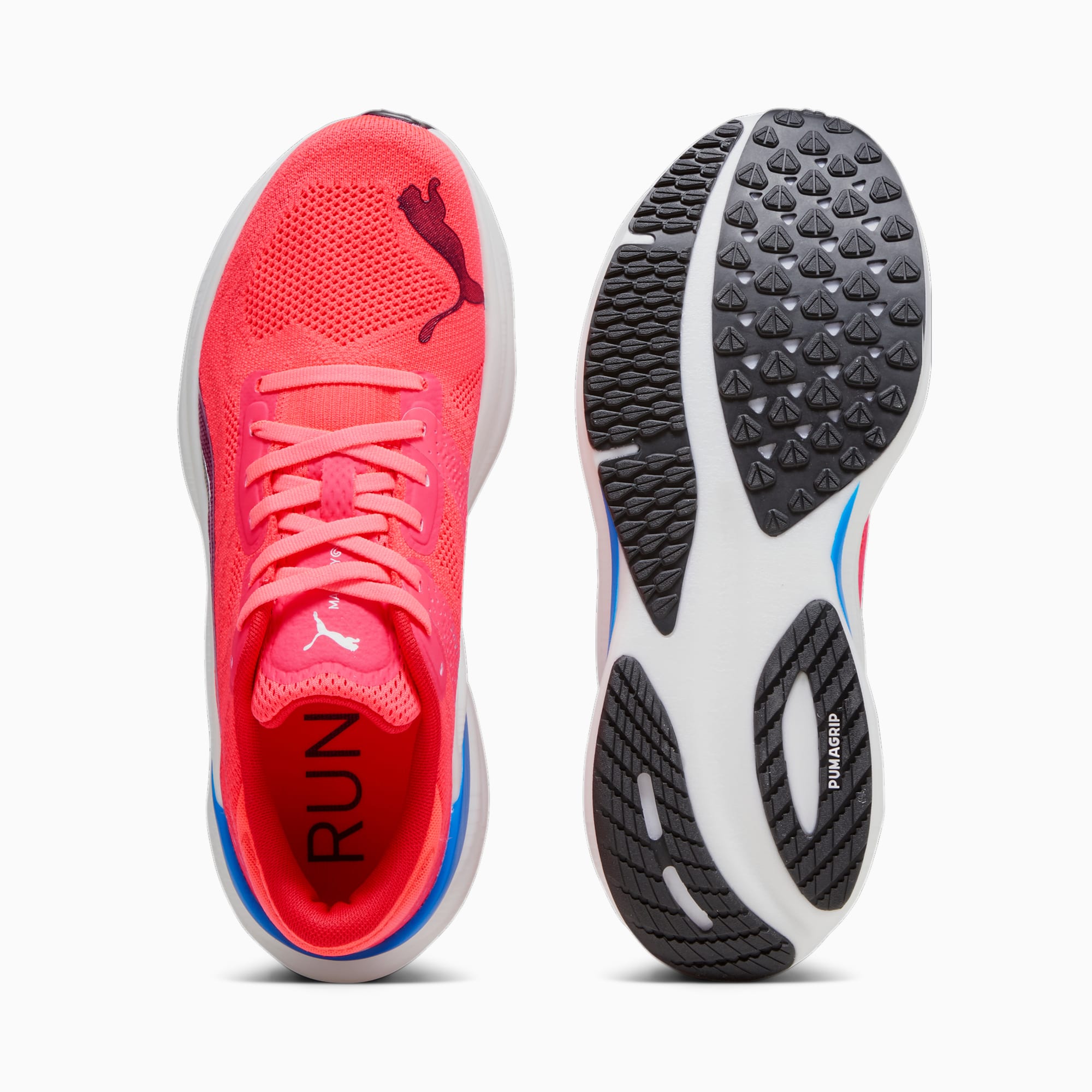 PUMA Zapatillas De Running Magnify Nitro 2 Para Hombre, Azul/Rosado/Rojo