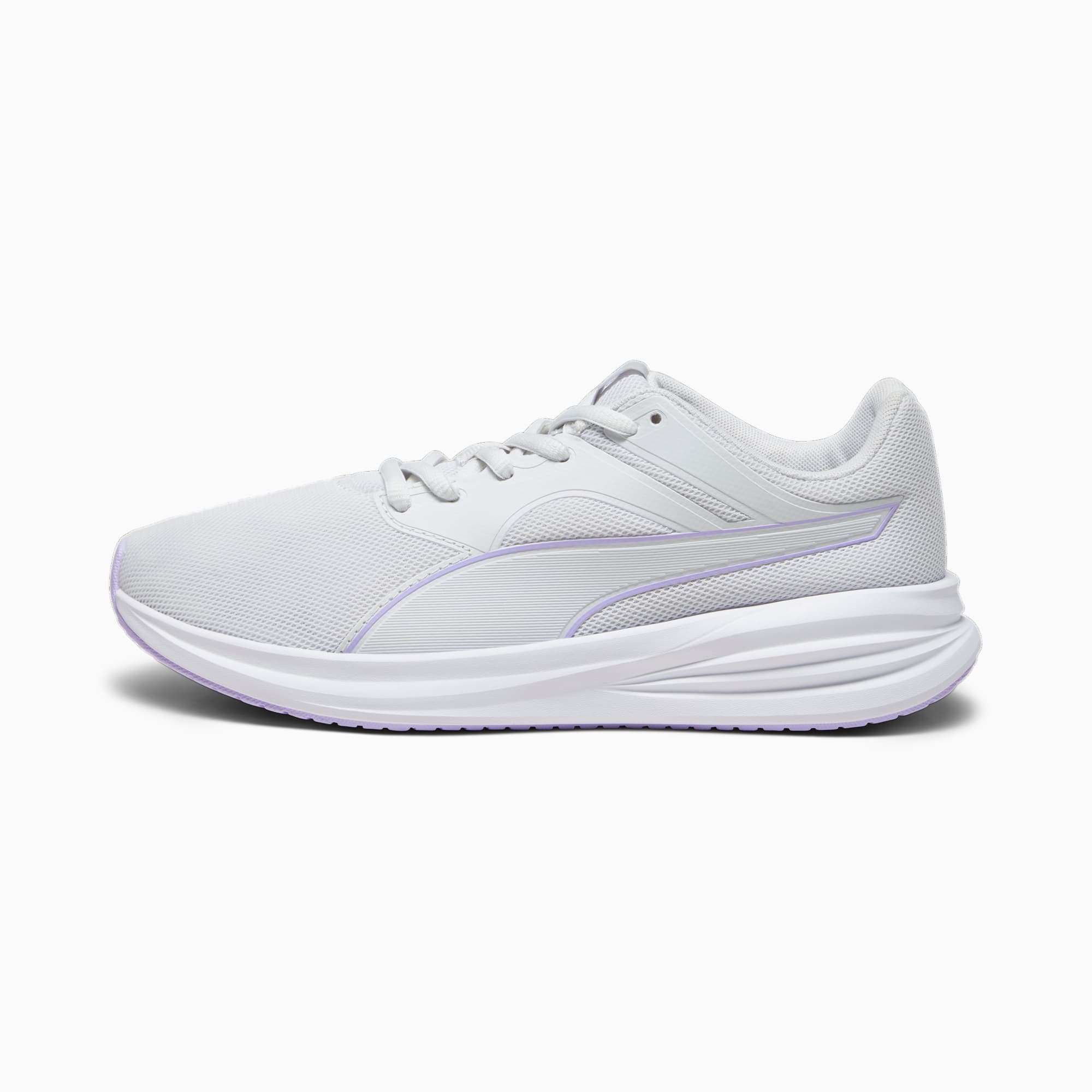 Women's PUMA Transport Running Shoe Sneakers, Feather Grey/Vivid Violet, Size 35,5, Shoes