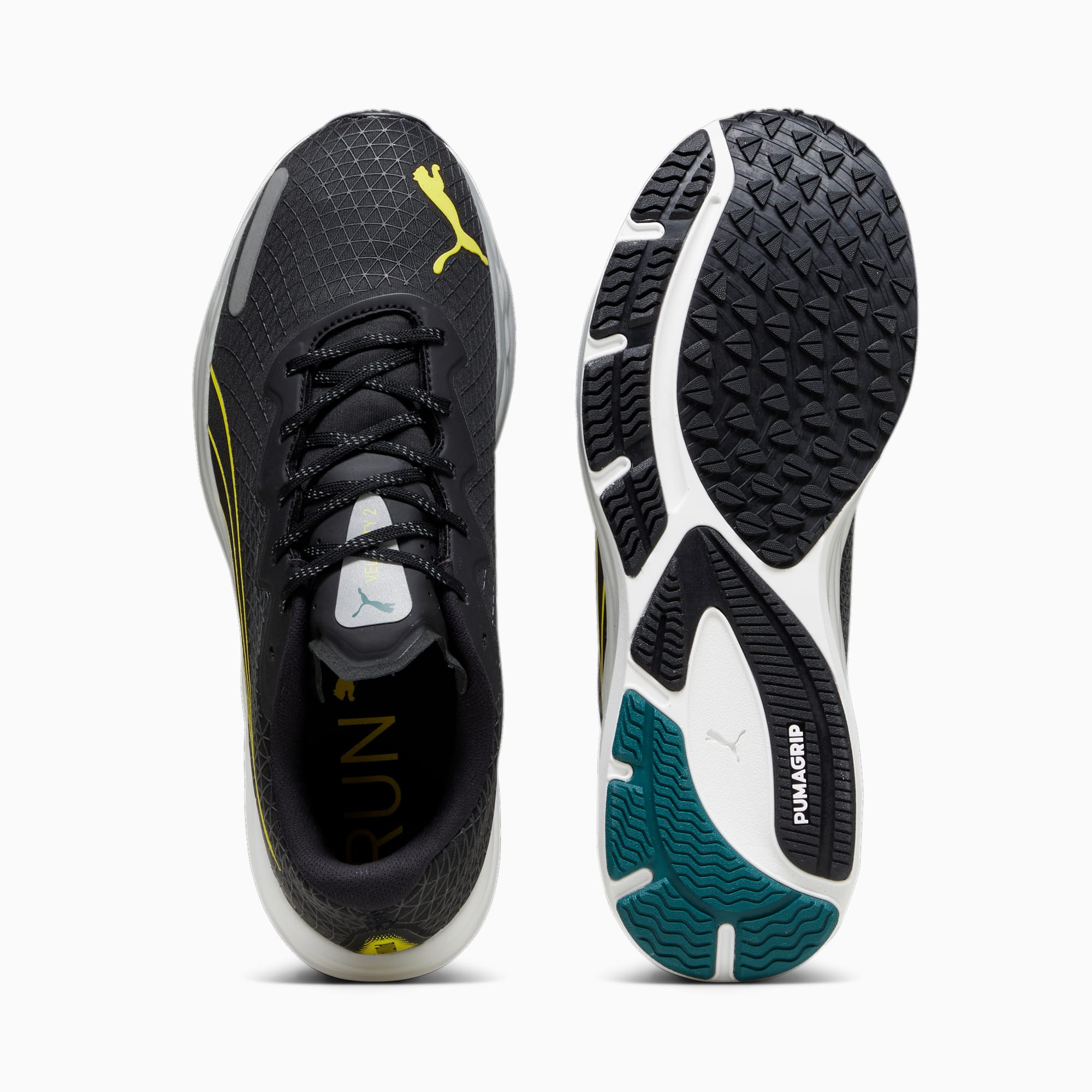 PUMA Velocity Nitro 2 Gore-Tex Running Shoes Men, Black/Malachite/Yellow Burst