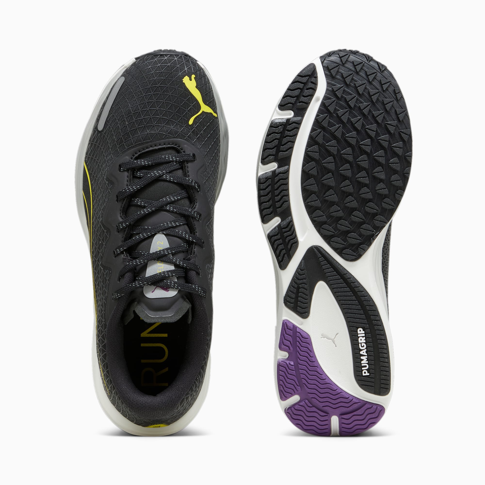 PUMA Zapatillas De Running Para Mujer Velocity Nitro 2 Gore-Tex®, Morado/Negro/Amarillo