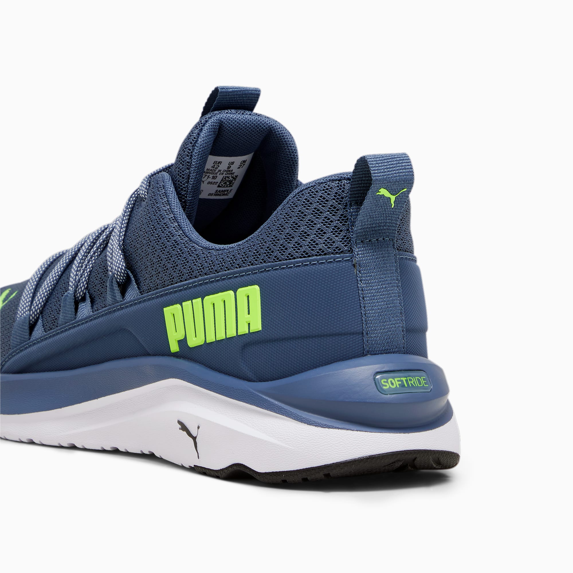 PUMA Softride One4All Running Shoes Men Sneakers, Inky Blue/Pro Green/Black, Size 39, Shoes