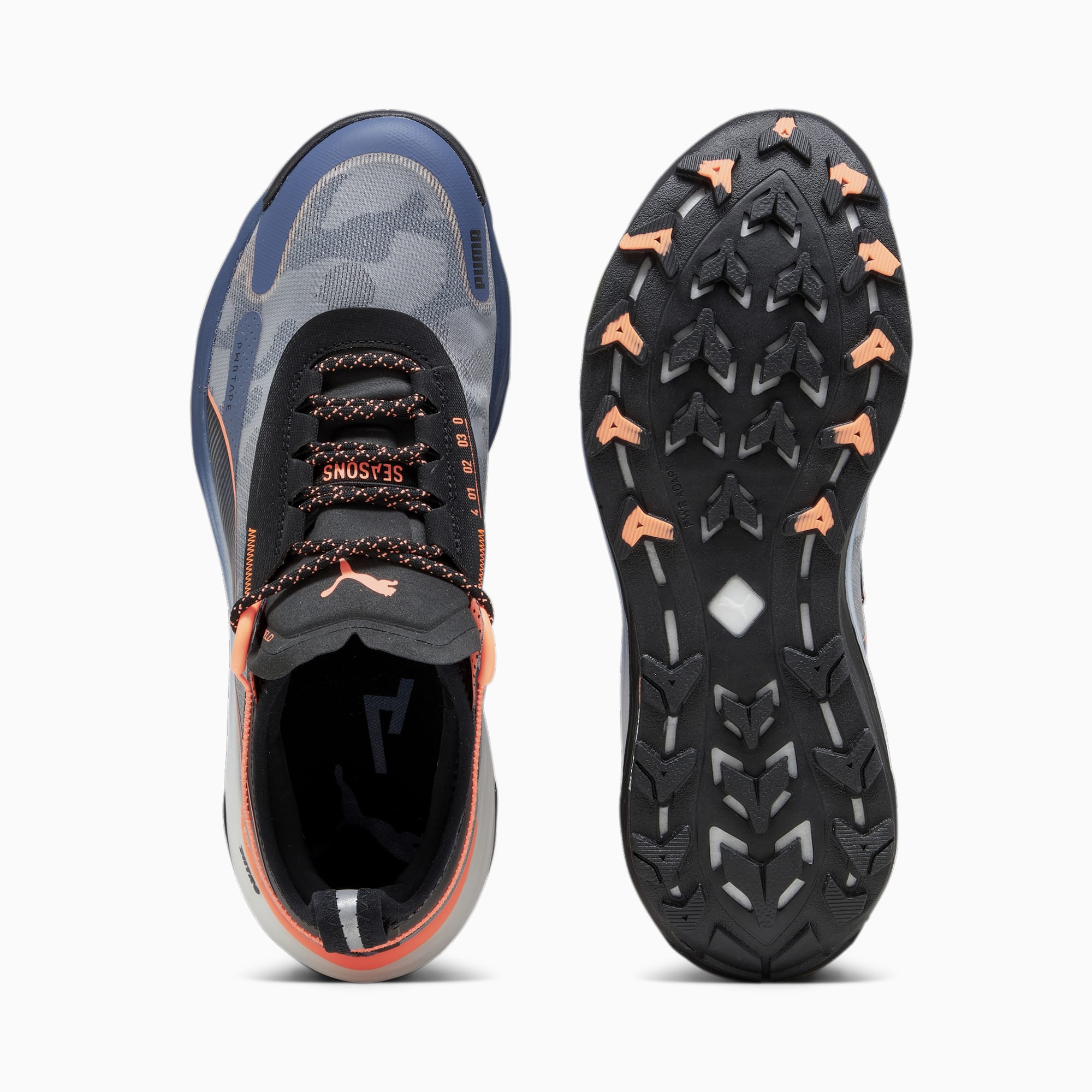 PUMA Voyage Nitro™ 3 Men's Trail Running Shoes, Inky Blue/Black/Neon Sun