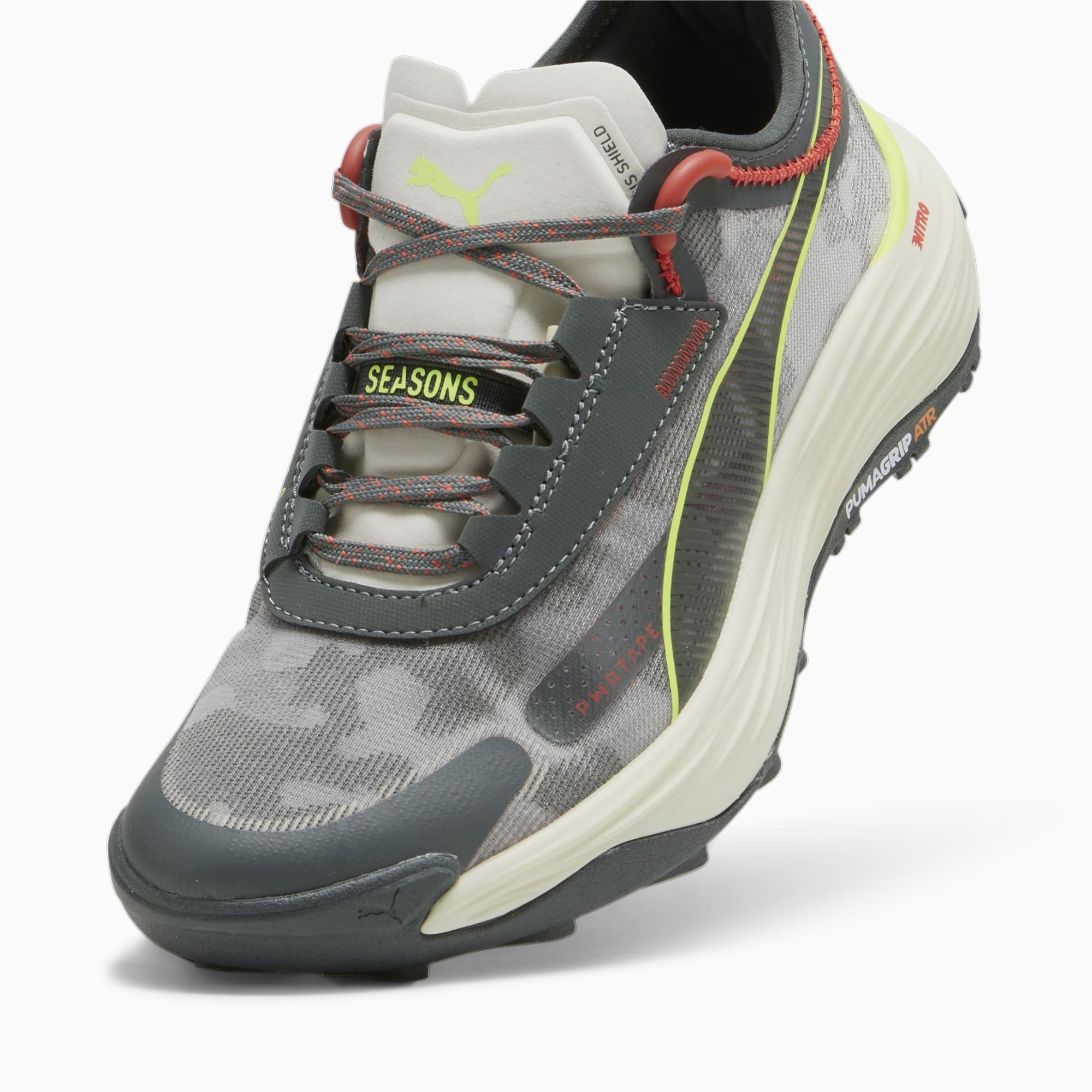 PUMA Voyage Nitro™ 3 Women's Trail Running Shoes, Mineral Grey/Active Red/Lime Pow, Size 35,5, Shoes