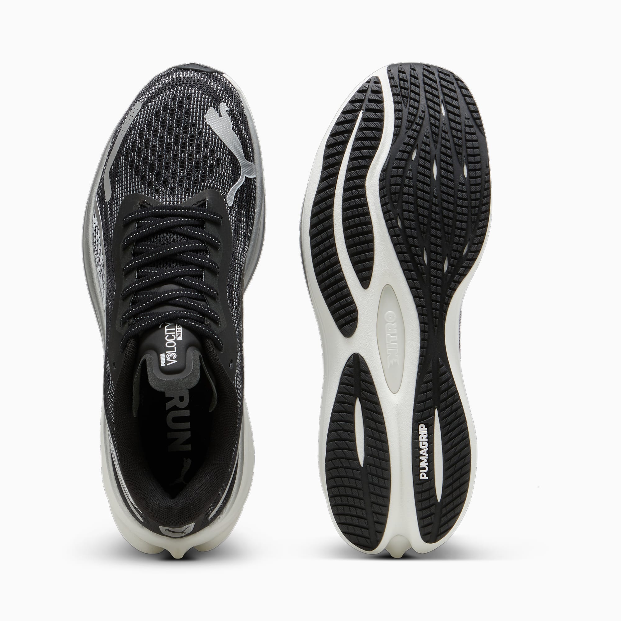 PUMA Chaussures De Running Velocity NITRO™ 3 Pour Homme, Noir/Blanc/Argent