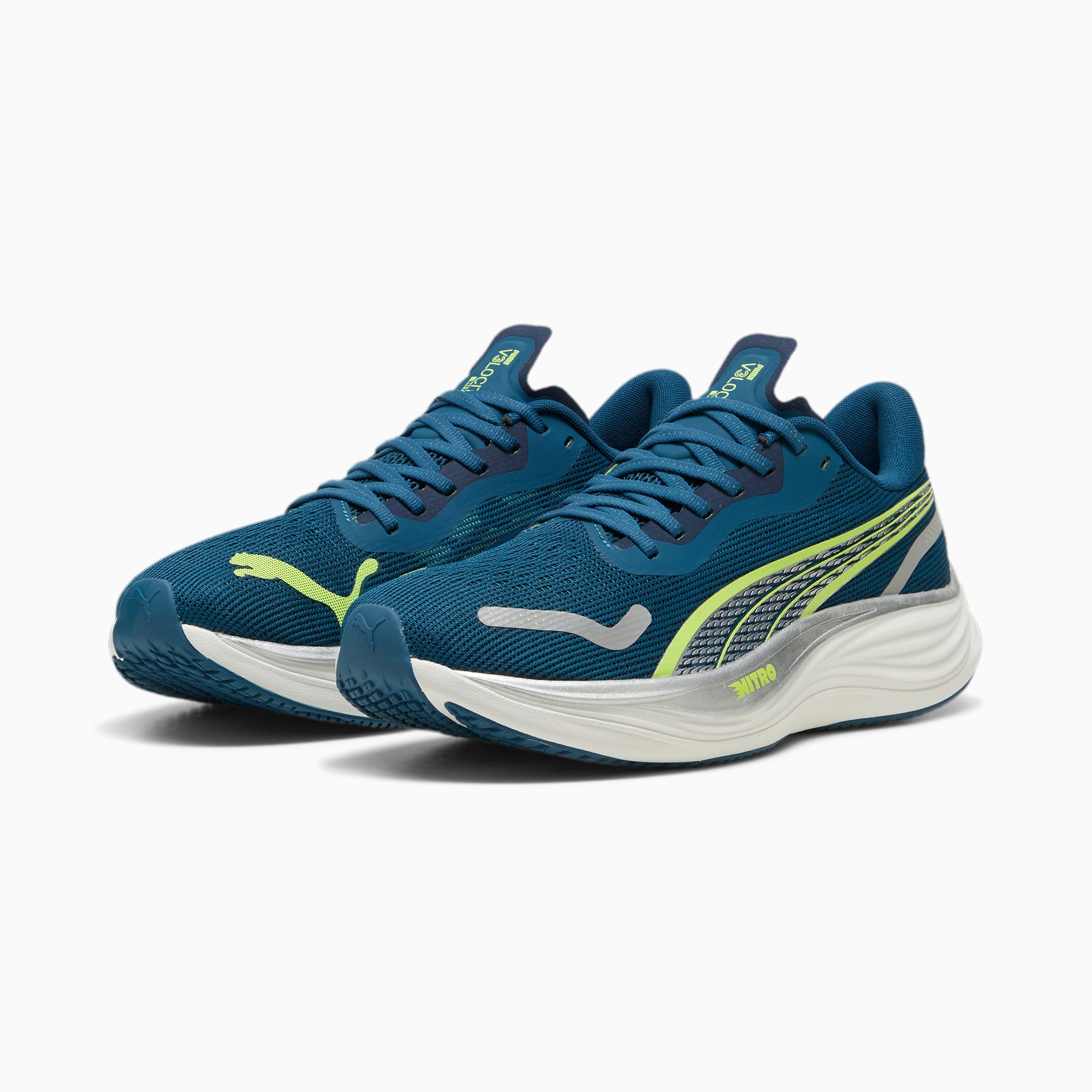 PUMA Chaussures De Running Velocity NITRO™ 3 Pour Homme, Bleu/Vert/Argent