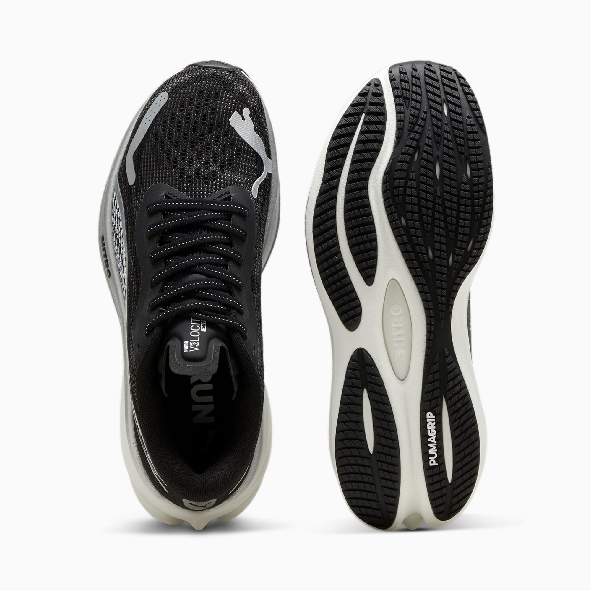 PUMA Chaussures De Running Velocity NITRO™ 3 Femme, Noir/Blanc/Argent