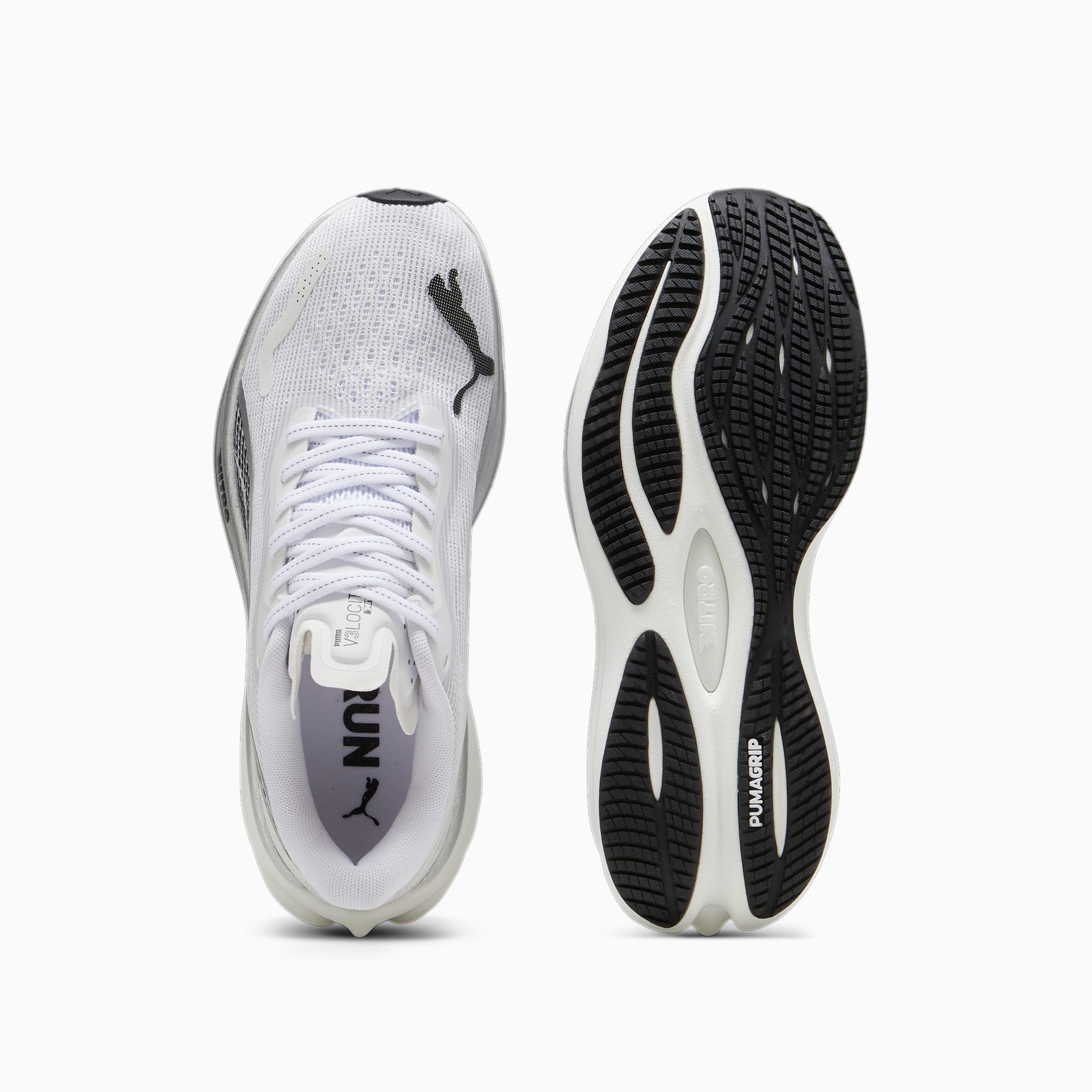 PUMA Chaussures De Running Velocity NITRO™ 3 Femme, Argent/Noir/Blanc