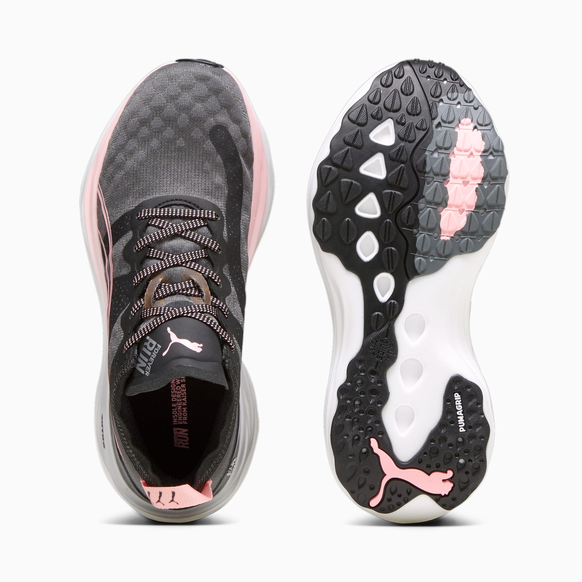 PUMA Foreverrun Nitro™ Women's Running Shoes, Black/Koral Ice/Silver, Size 35,5, Shoes
