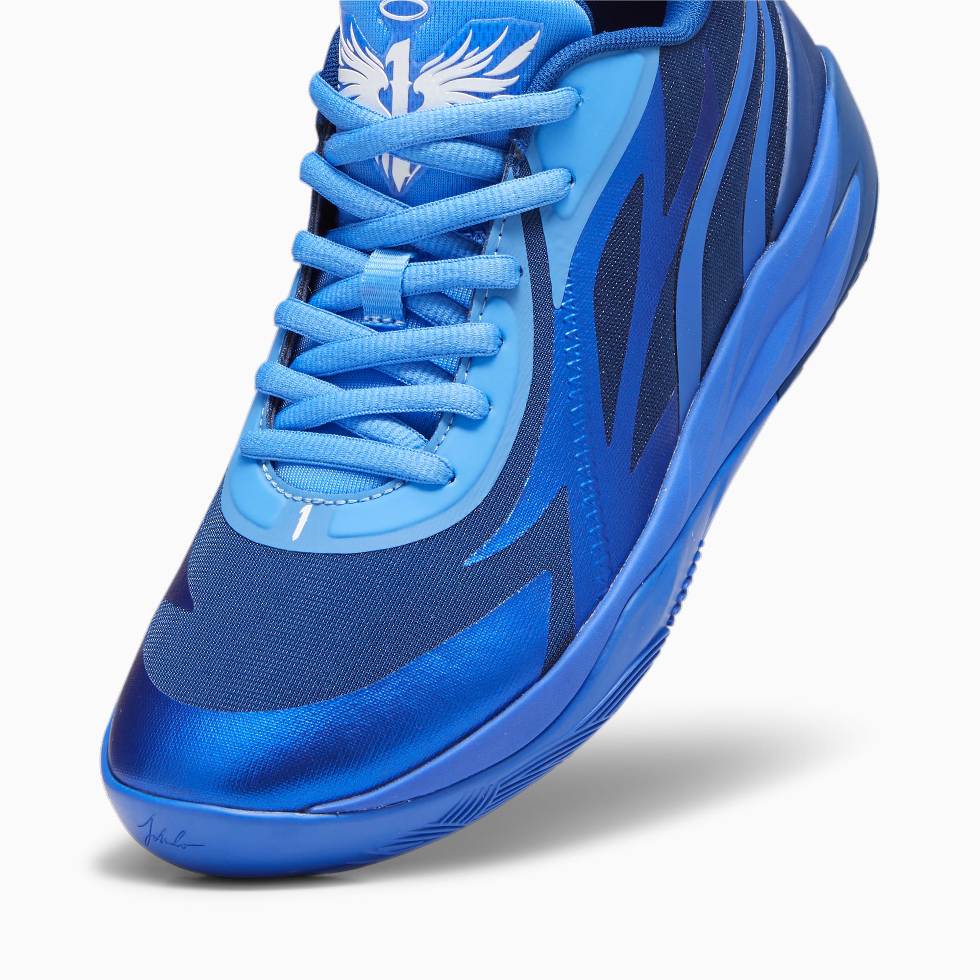 Men's PUMA Mb.02 Lo Basketball Shoe Sneakers, Royal Blue