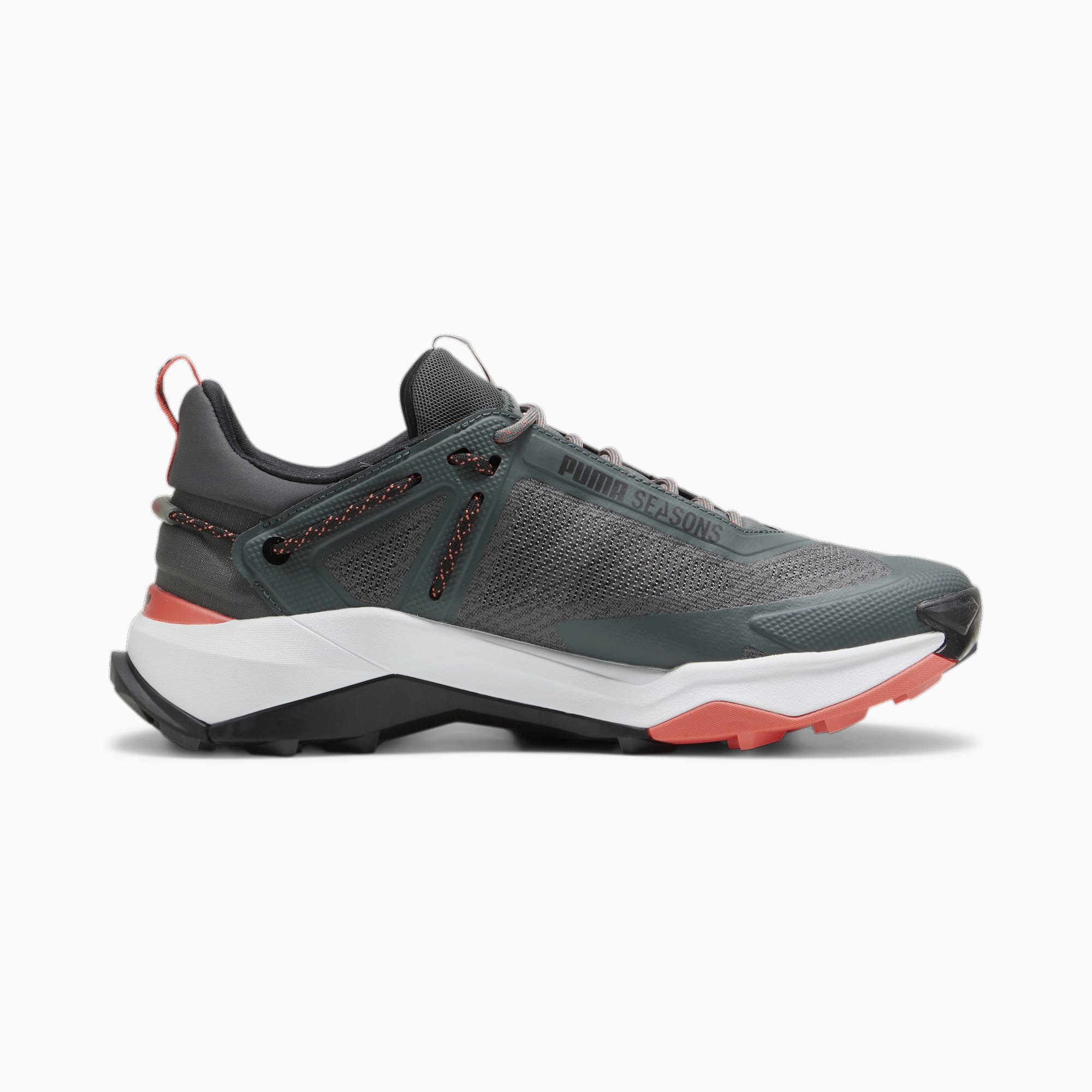 PUMA Explore Nitro™ Men's Hiking Shoe Sneakers, Mineral Grey/Black/Active Red
