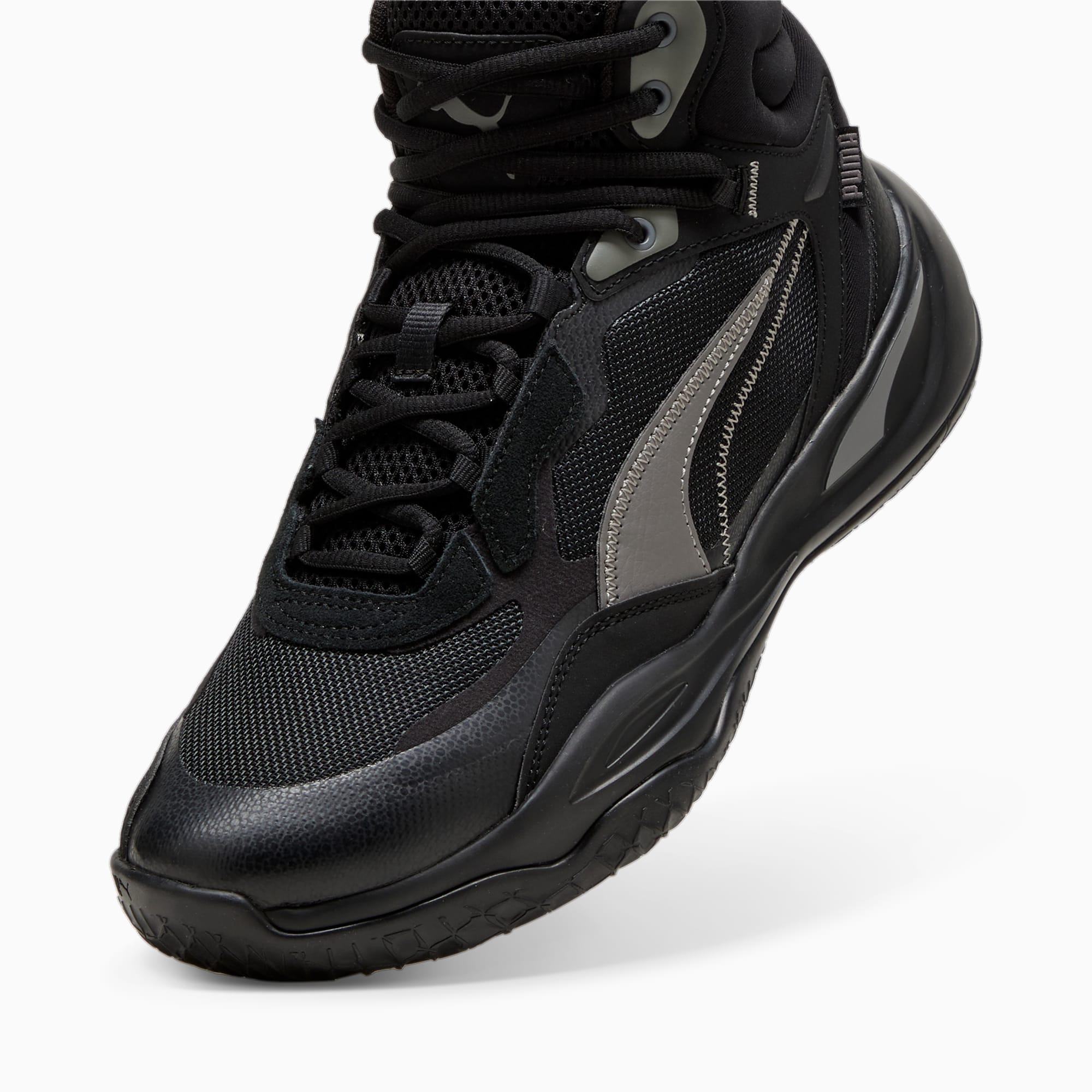 PUMA Playmaker Pro Mid basketbalschoenen, Zwart