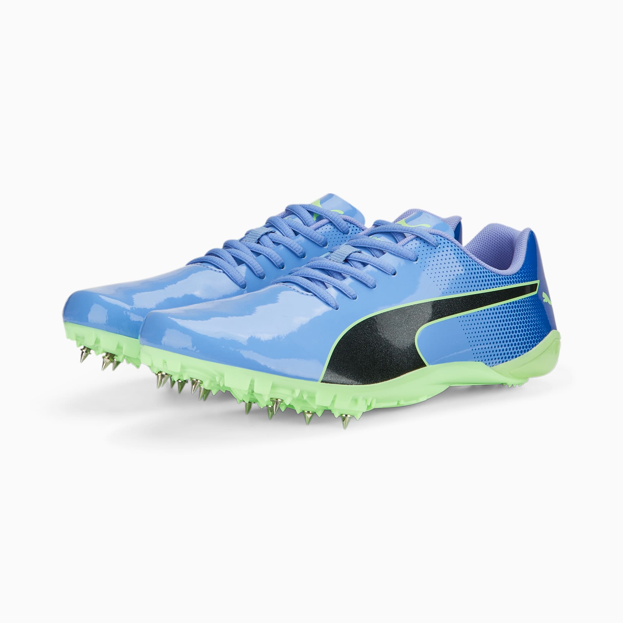 PUMA EvoSPEED Prep Sprint 3 Atletiekschoenen Voor Heren, Groen/Zwart/Paars