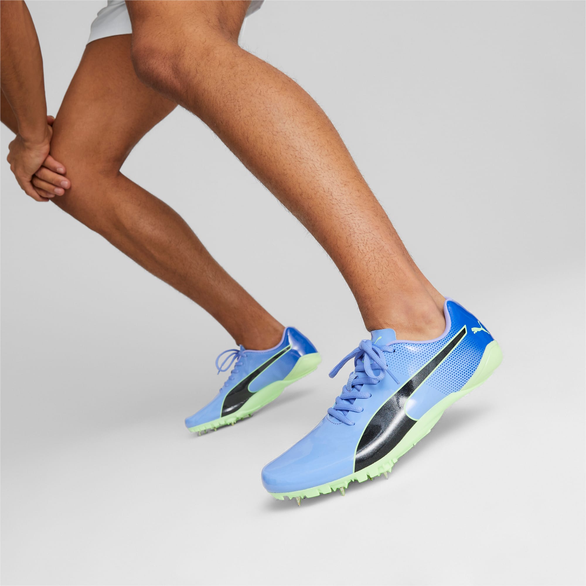 PUMA EvoSPEED Prep Sprint 3 Atletiekschoenen Voor Heren, Groen/Zwart/Paars