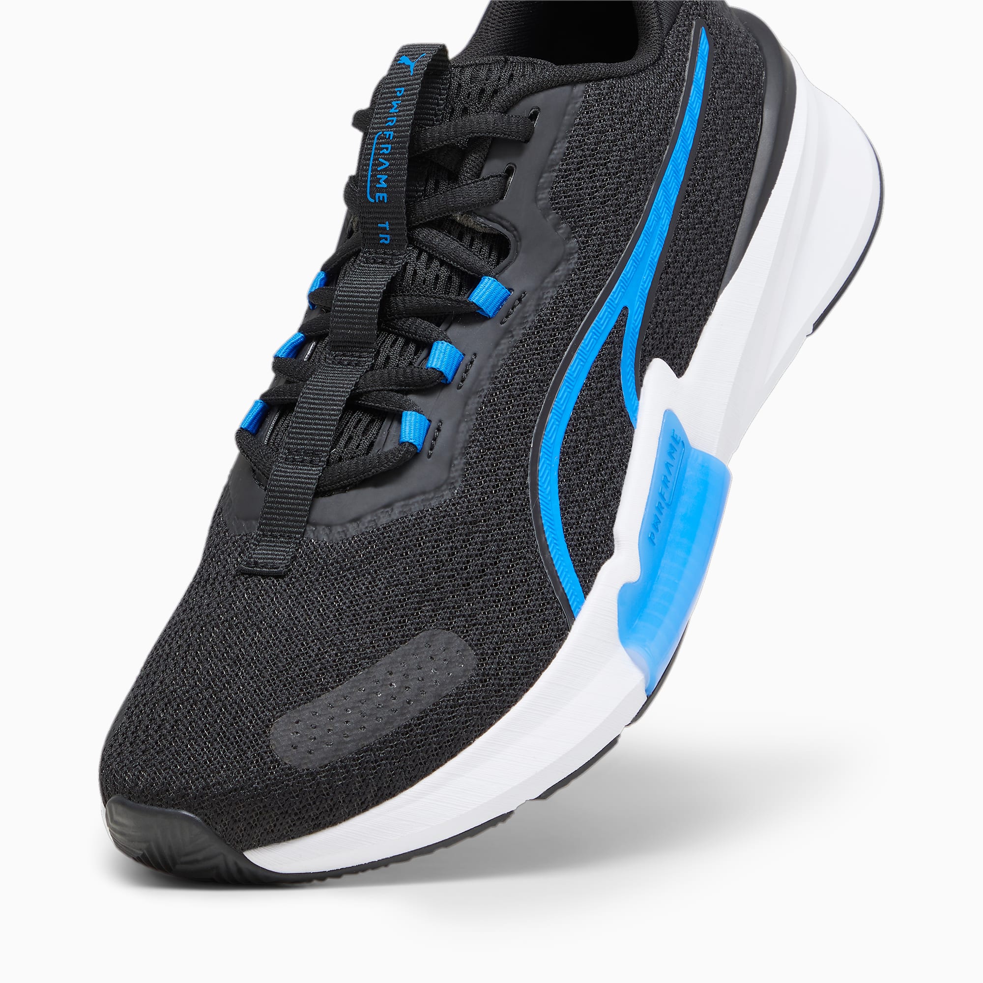 PUMA PWRFRAME TR 2 sportschoenen voor Dames, Wit/Blauw/Zwart