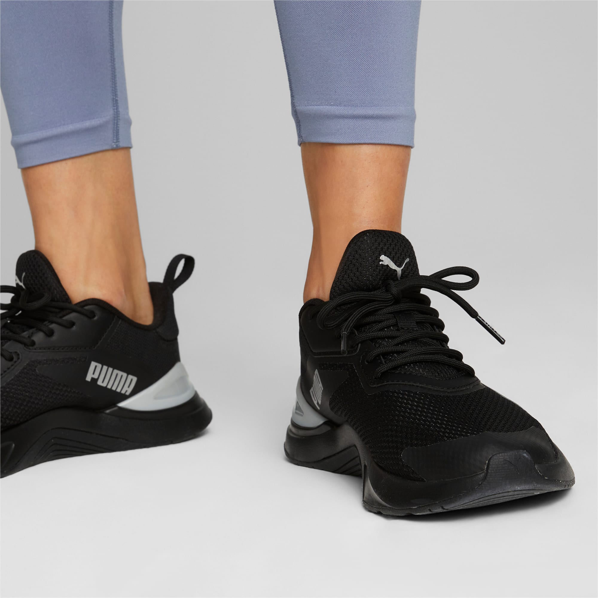 PUMA Zapatillas De Training Infusion Para Mujer, Plateado/Negro