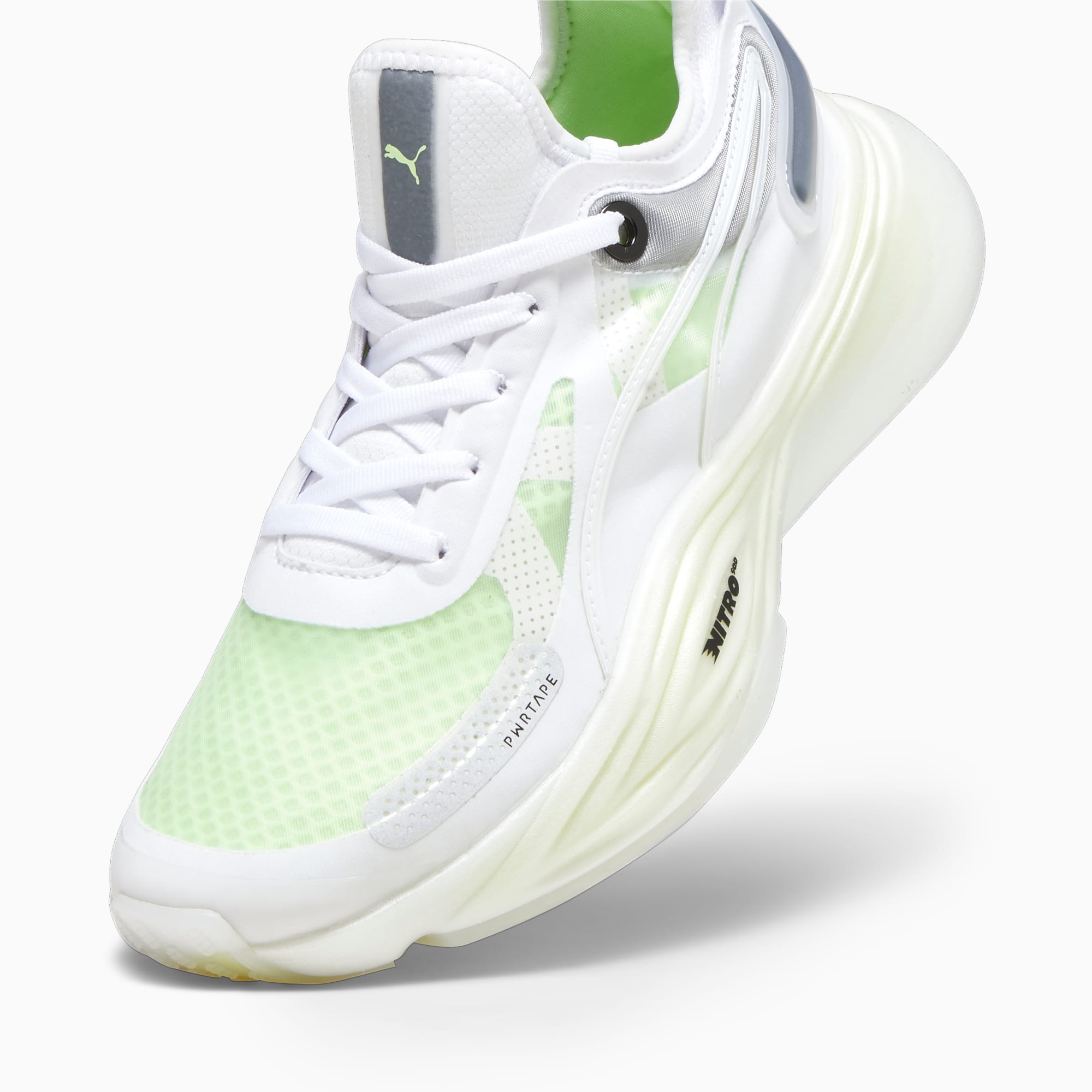 PUMA Pwr Nitro Sqd Women's Training Shoes, White/Speed Green, Size 35,5, Shoes