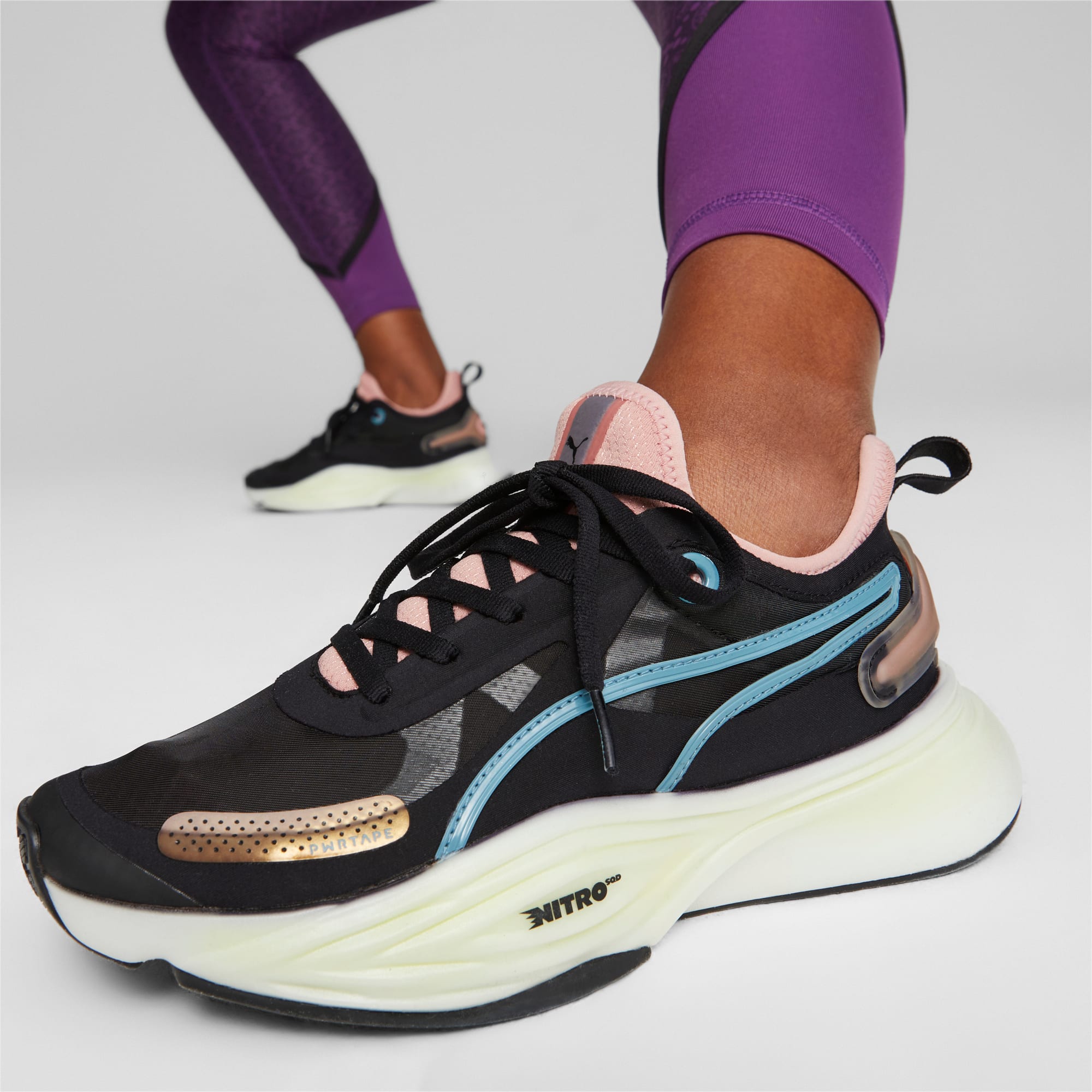 PUMA Pwr Nitro Sqd Women's Training Shoes, Black/Bold Blue/Future Pink, Size 35,5, Shoes