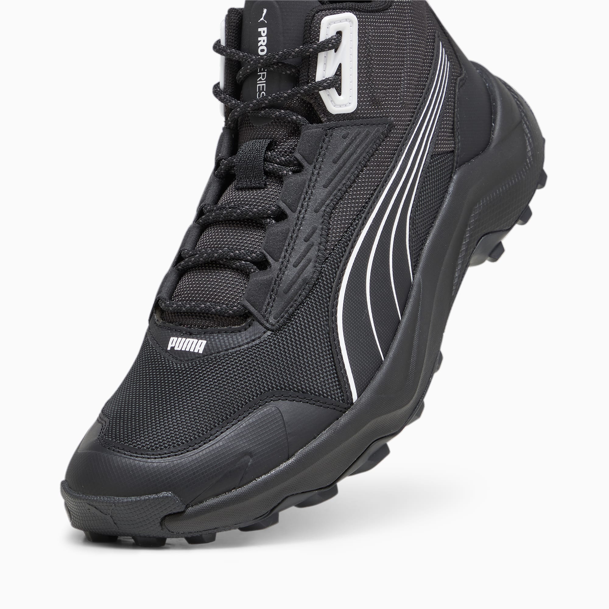 Women's PUMA Obstruct Pro Mid Trail Shoe Sneakers, Black/Dark Coal/White, Size 35,5, Shoes