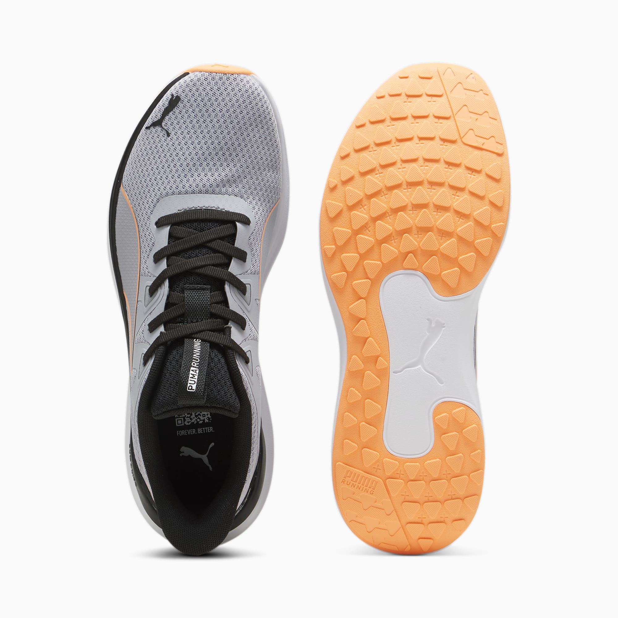 Women's PUMA Reflect Lite Running Shoes, Grey Fog/Black/Neon Citrus, Size 35,5, Shoes
