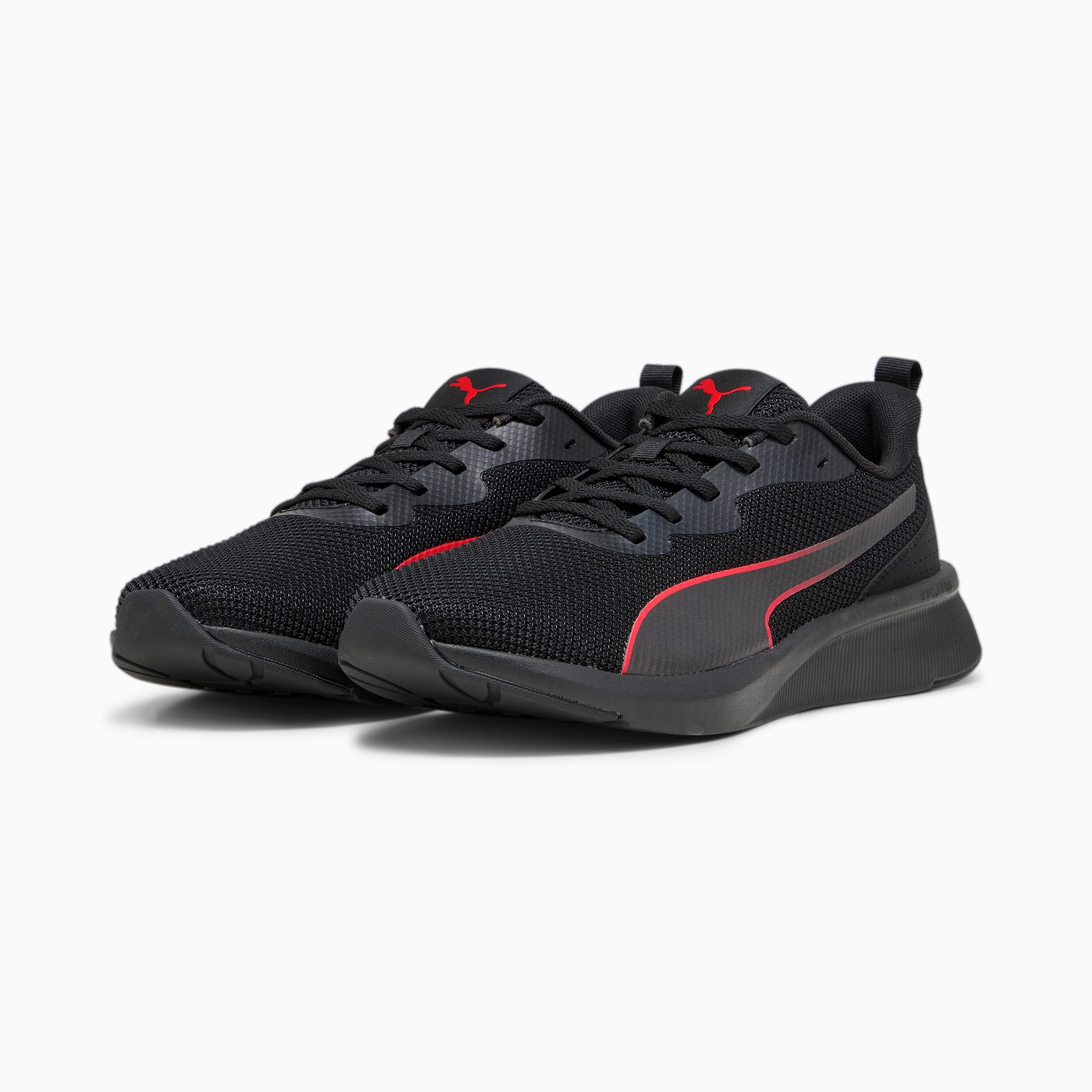 PUMA Chaussures De Running Flyer Lite Mesh Pour Homme, Noir/Rouge
