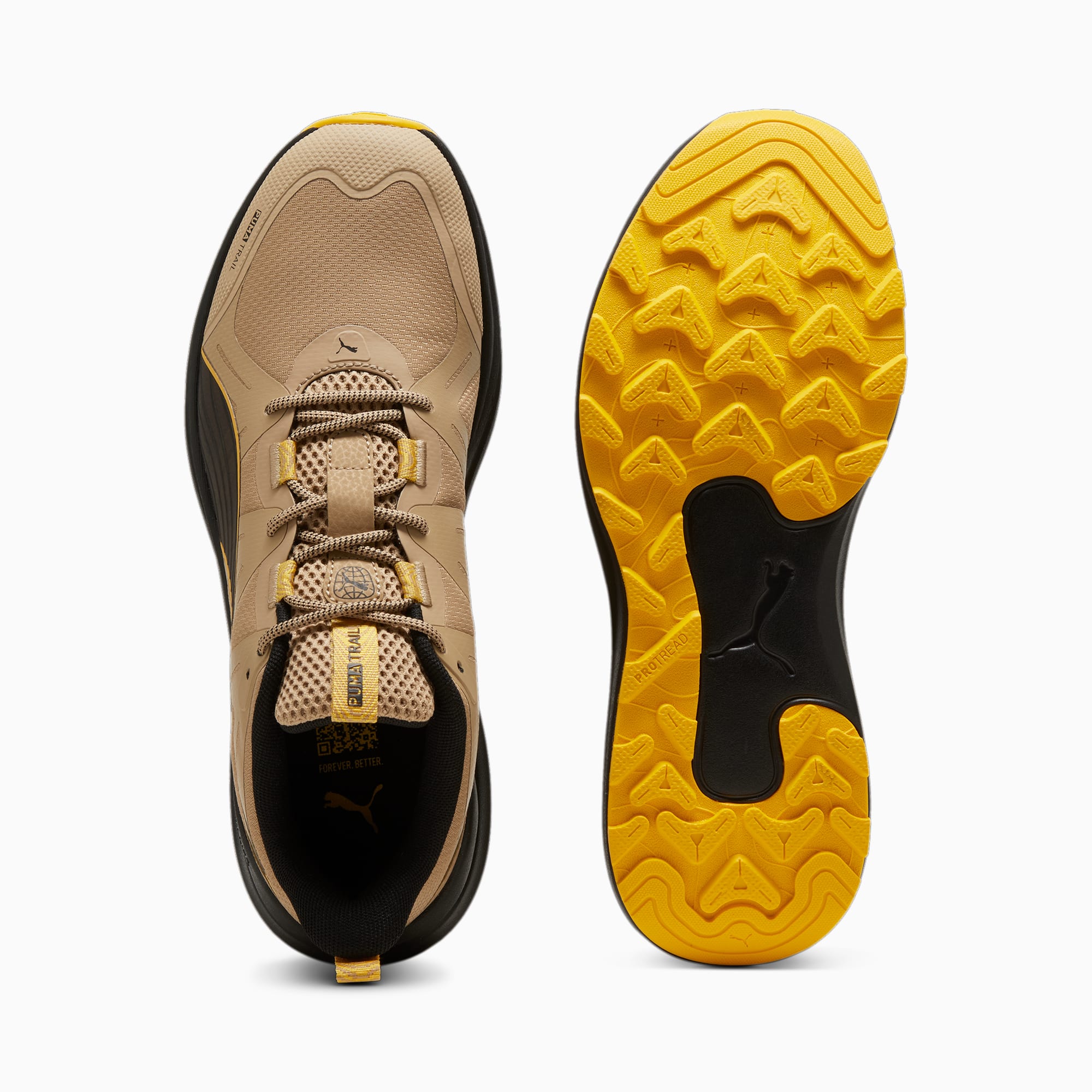 Women's PUMA Reflect Lite Trailrunning Shoes, Prairie Tan/Yellow Sizzle/Black, Size 35,5, Shoes