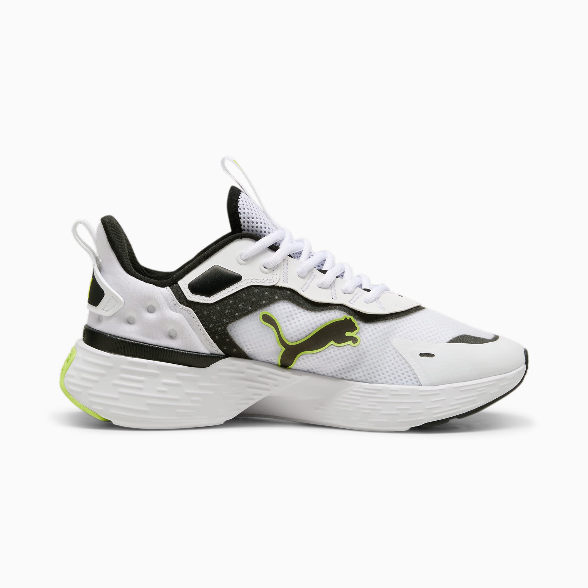 Women's PUMA Softride Sway Running Shoe, White/Black/Lime Pow, Size 35,5, Shoes