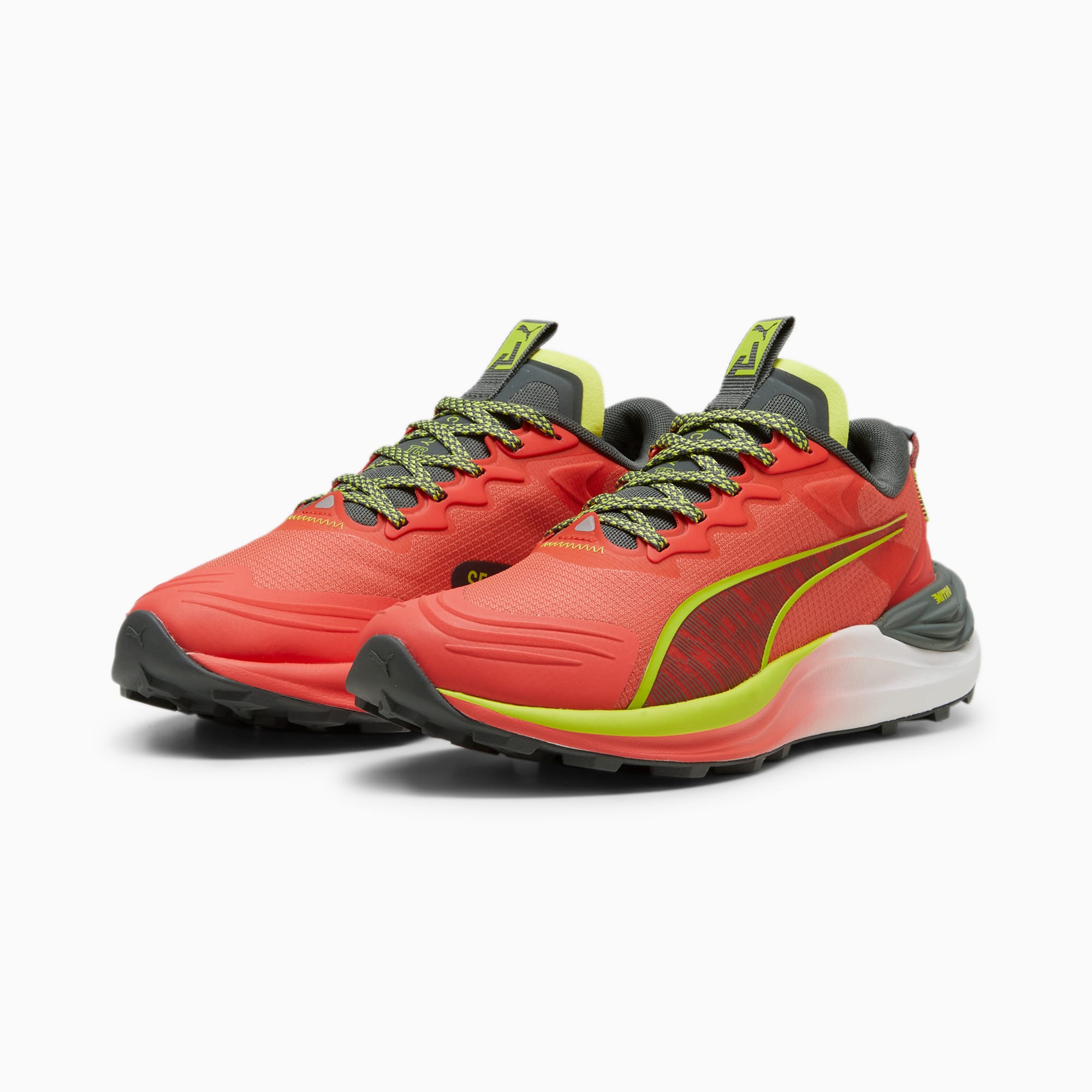 PUMA Electrify NITRO™ Trailrunning-Schuhe Damen, Rot/Grün/Grau, Größe: 35.5
