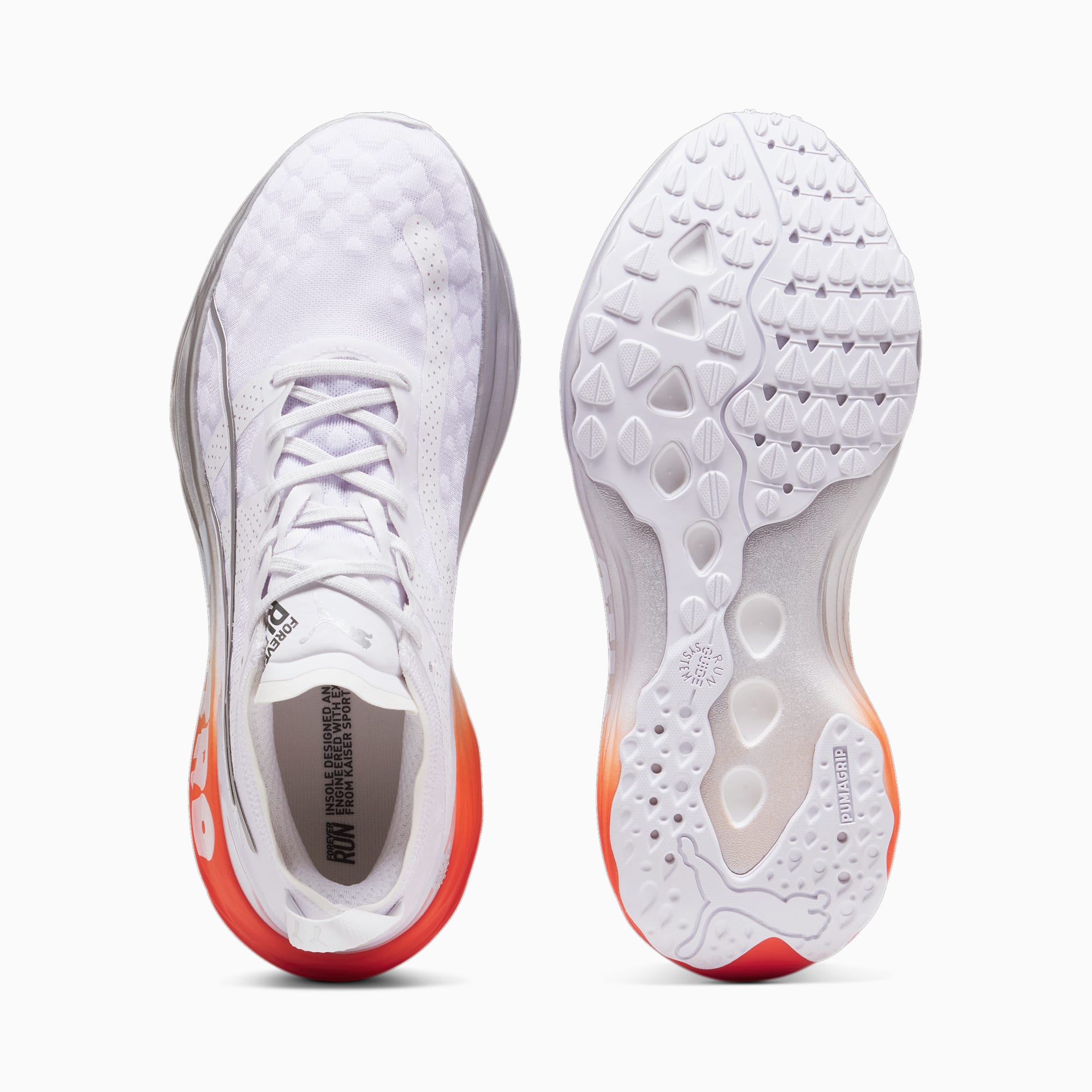 PUMA Chaussures De Running ForeverRun NITRO Pour Homme, Blanc/Orange/Argent