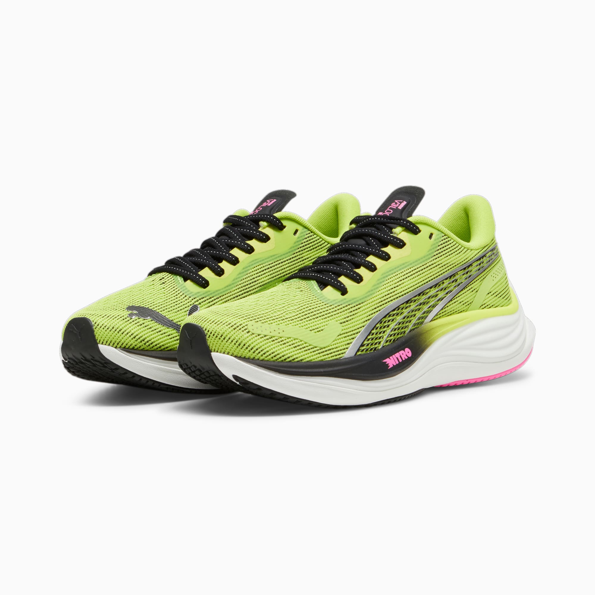 PUMA Chaussures De Running Velocity NITRO™ 3 Femme, Noir/Rose/Vert