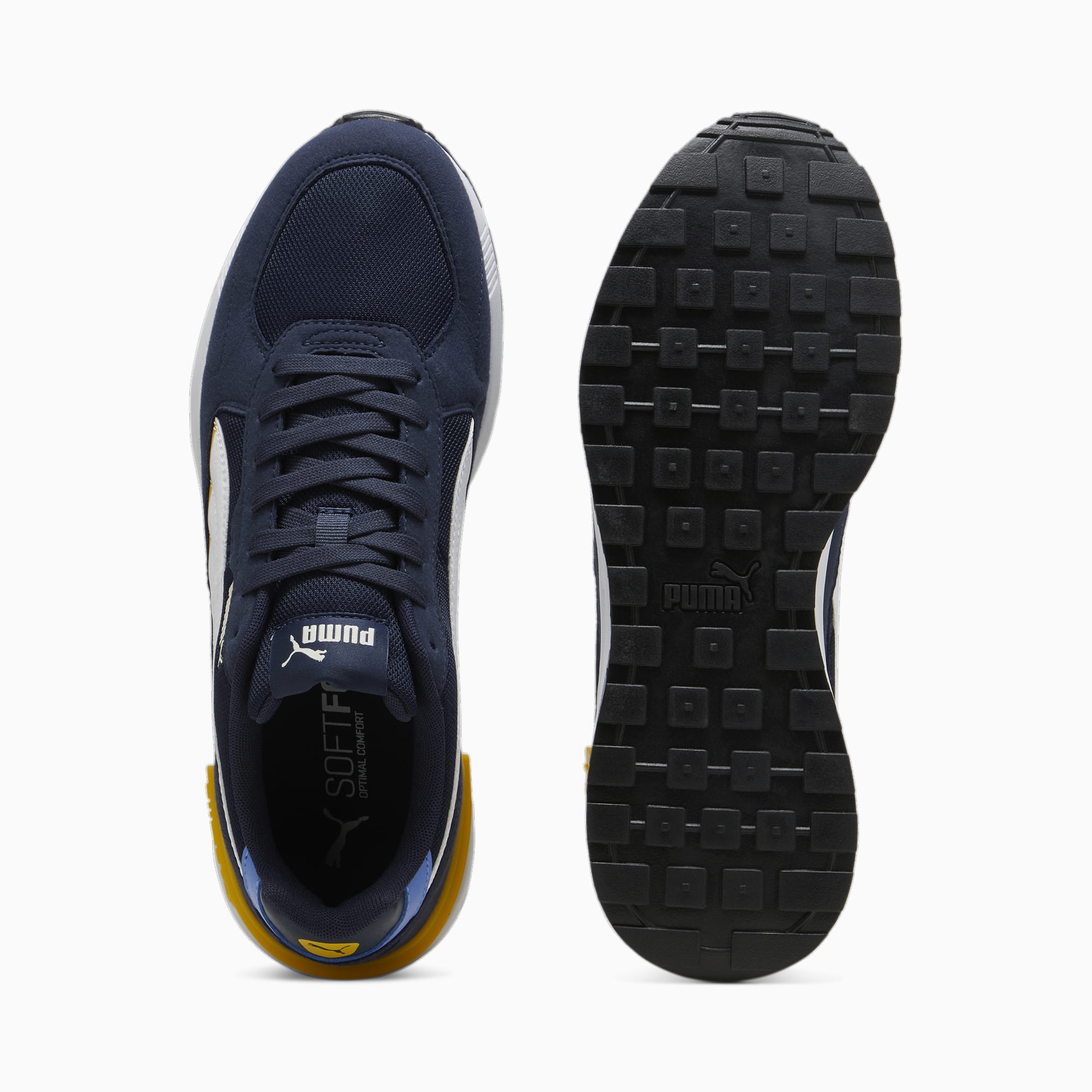 PUMA Chaussure Sneakers Graviton, Bleu/Jaune/Blanc