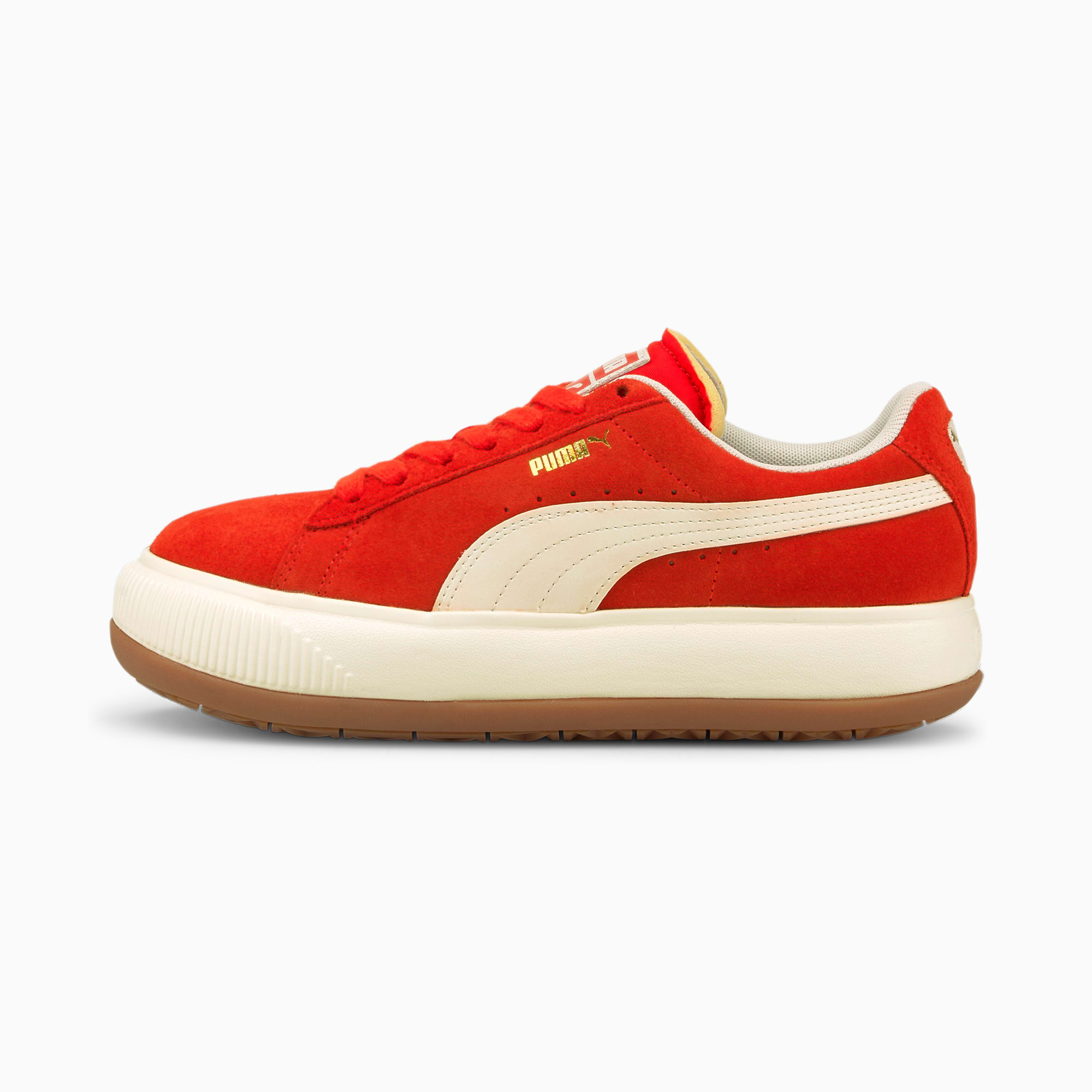 Suède Mayu UP sneakers dames, Wit/Oranje, Maat 41 | PUMA