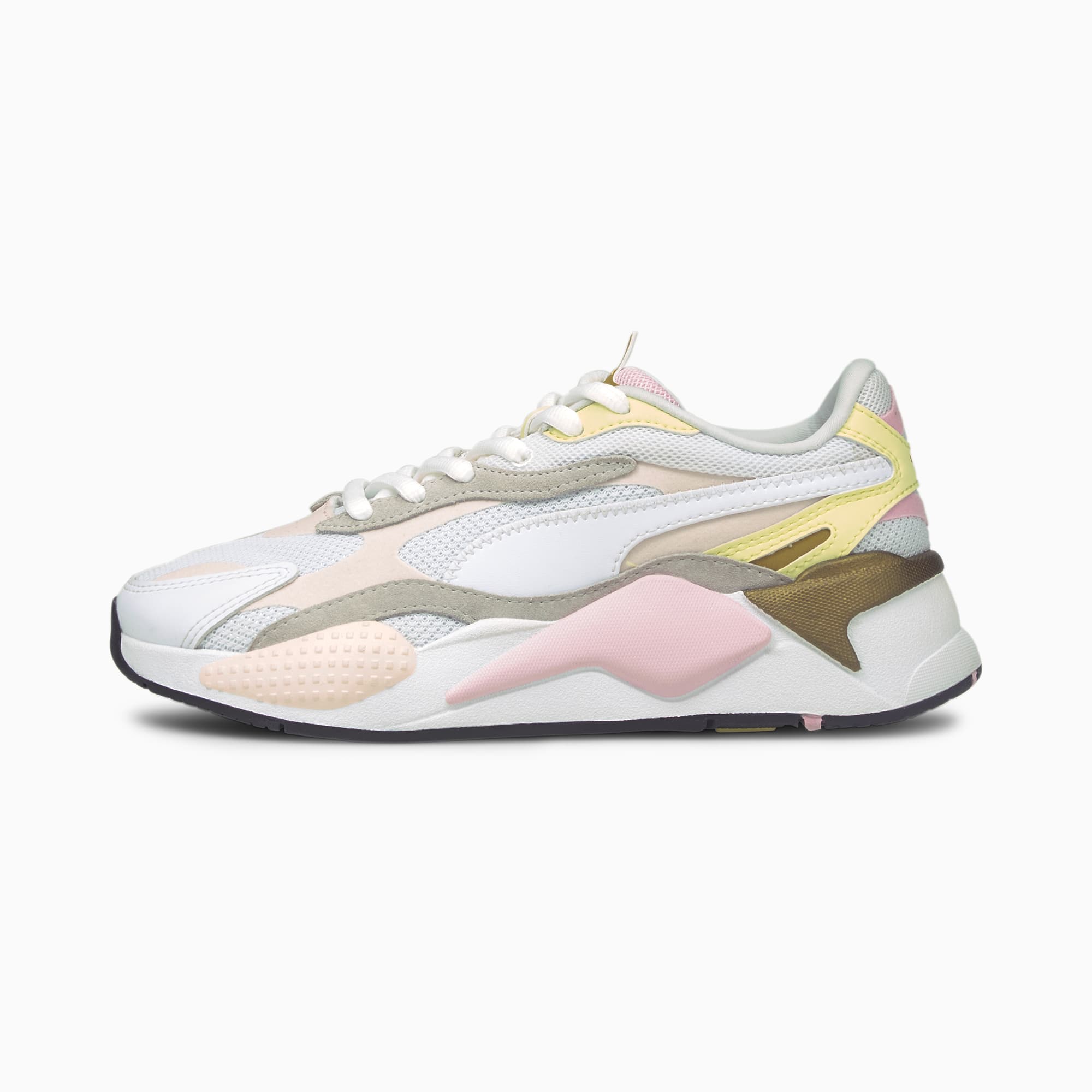 PUMA Chaussure Baskets RS-X³ Puzzle V2, Rose/Jaune/Blanc, Taille 38.5, Chaussures