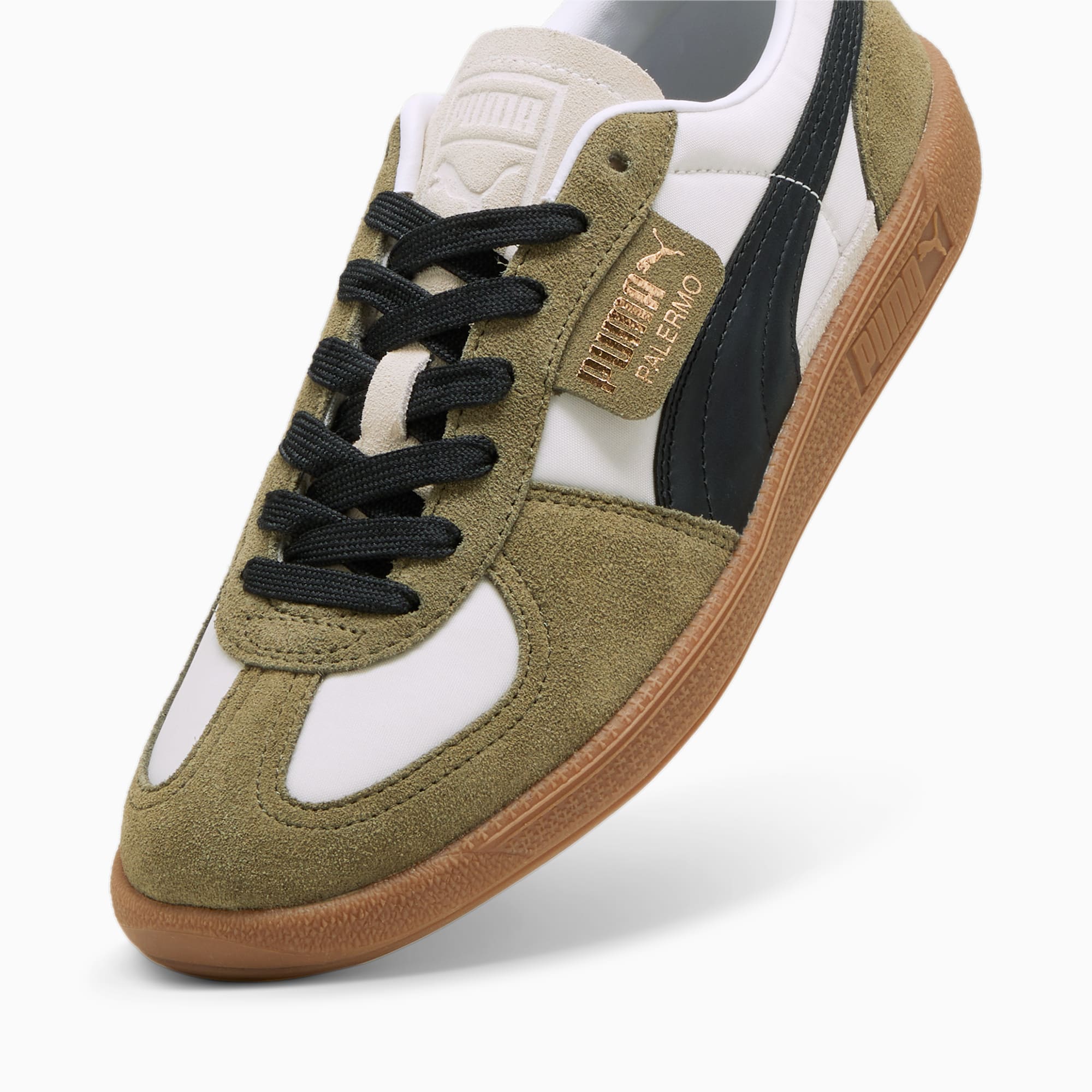Women's PUMA Palermo OG Sneakers, Sugared Almond/Black/Olive, Size 35,5, Shoes