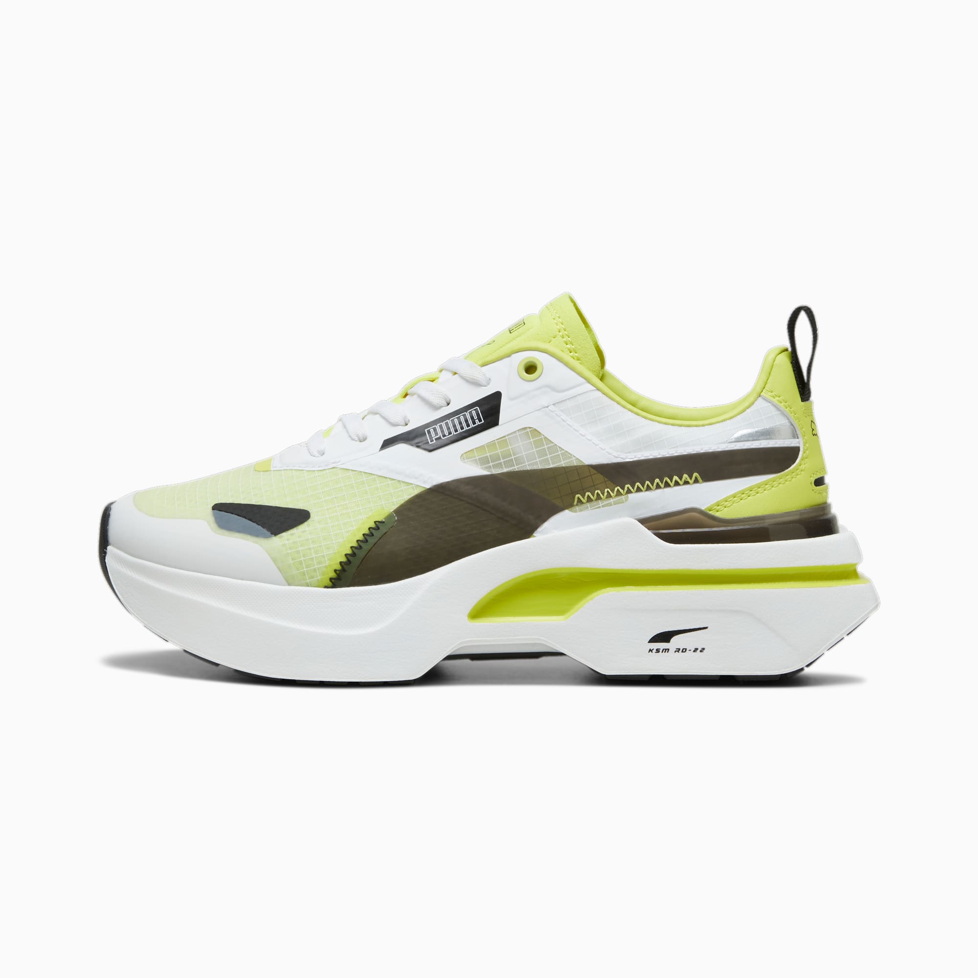 PUMA Kosmo Rider Women's Trainers, White/Lime Sheen, Size 42,5, Shoes