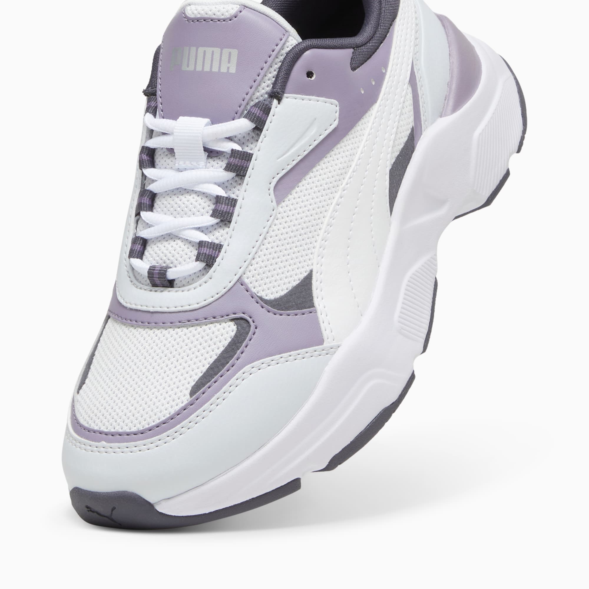 PUMA Cassia sportschoenen voor Dames, Grijs/Wit/Zilver