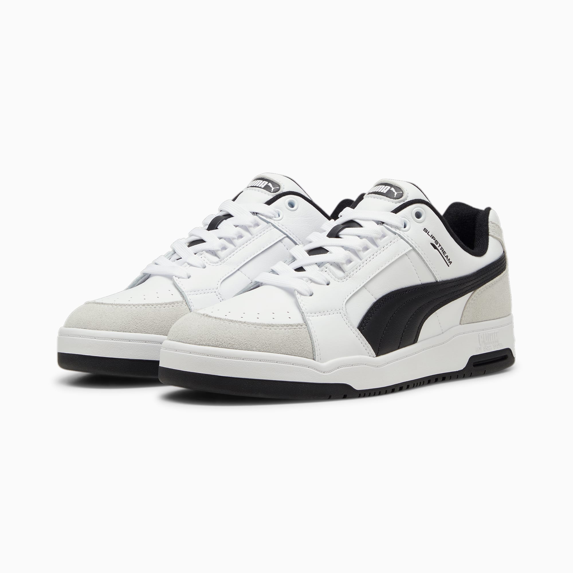 PUMA Slipstream Lo Retro-Sneakers Schuhe, Weiß/Schwarz, Größe: 46, Schuhe