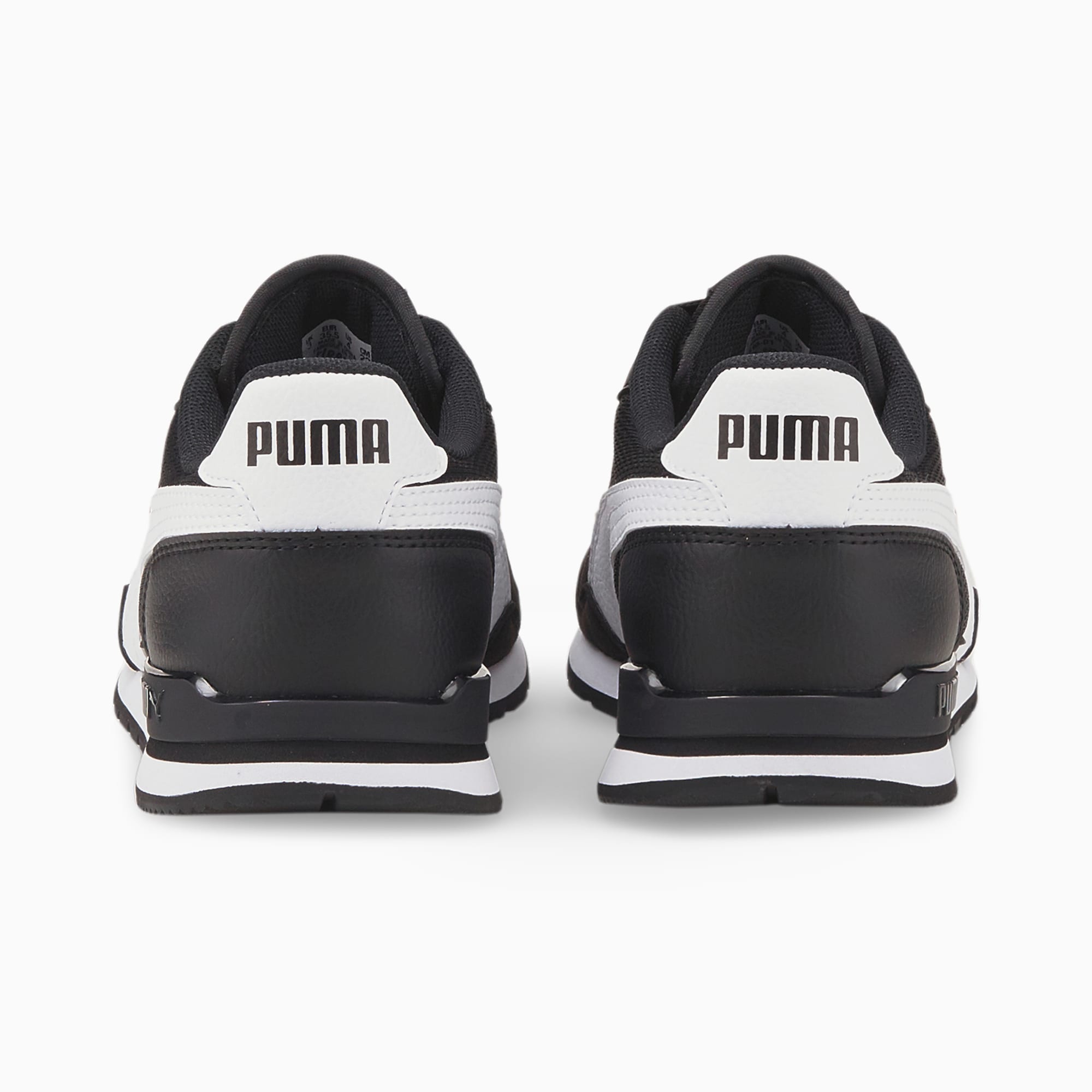 PUMA Chaussure Baskets En Mesh ST Runner V3 Enfant Et Adolescent, Noir/Blanc