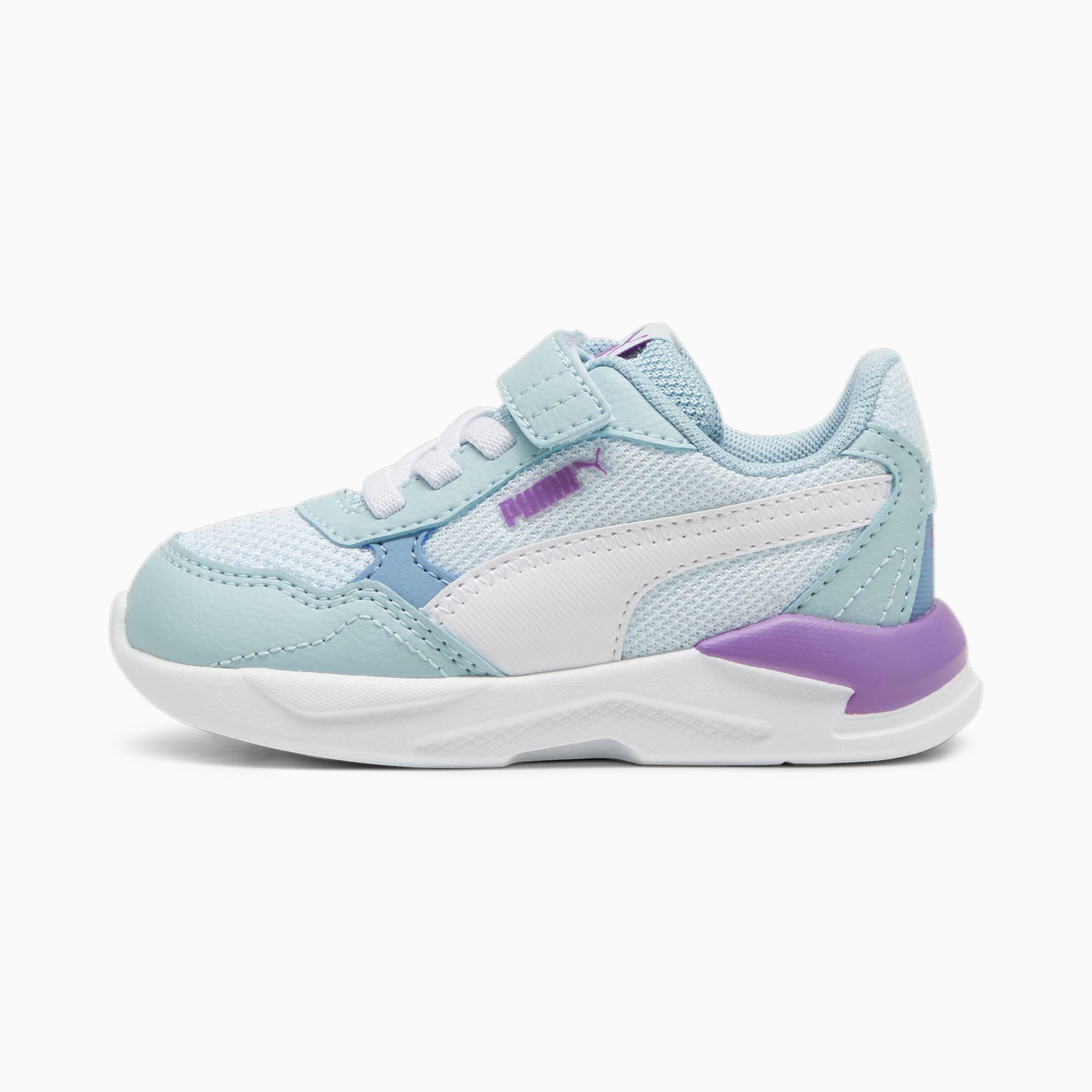 PUMA X-Ray Speed Lite AC Babies' Trainers, Dewdrop/White/Turquoise Surf, Size 19, Shoes