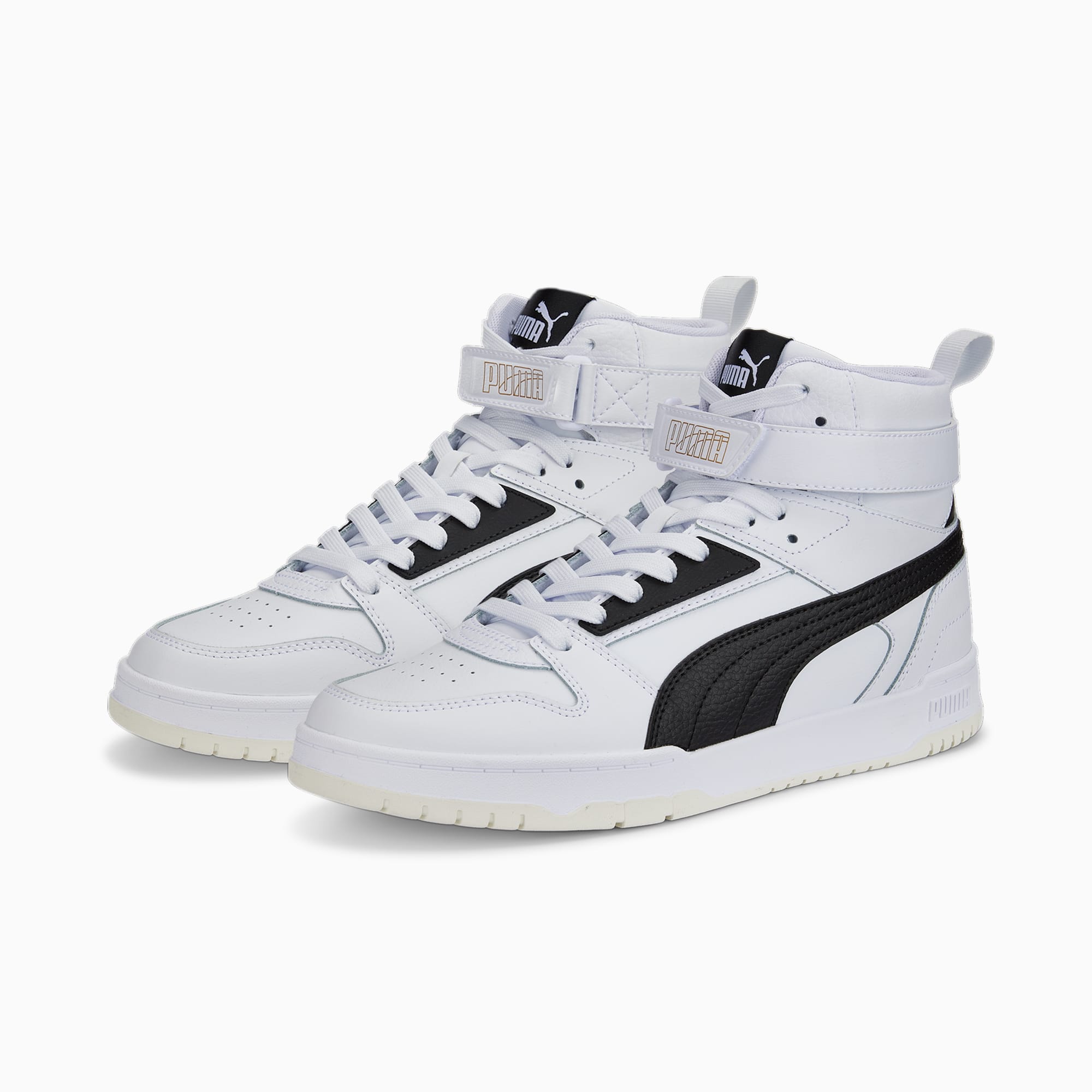 Men's PUMA Rbd Game Sneakers, White/Black/Gold, Size 35,5, Shoes