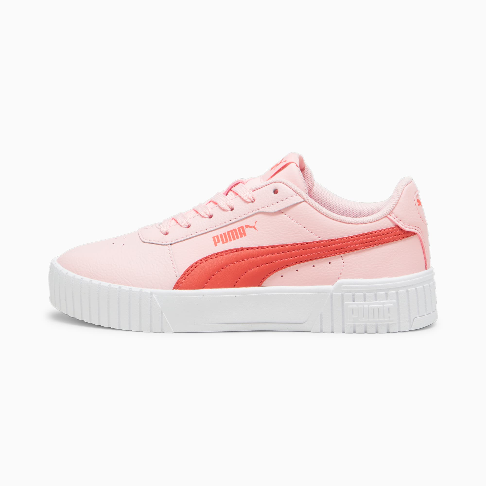 PUMA Młodzieżowe Sneakersy Carina 2,0, Biały / Czerwony