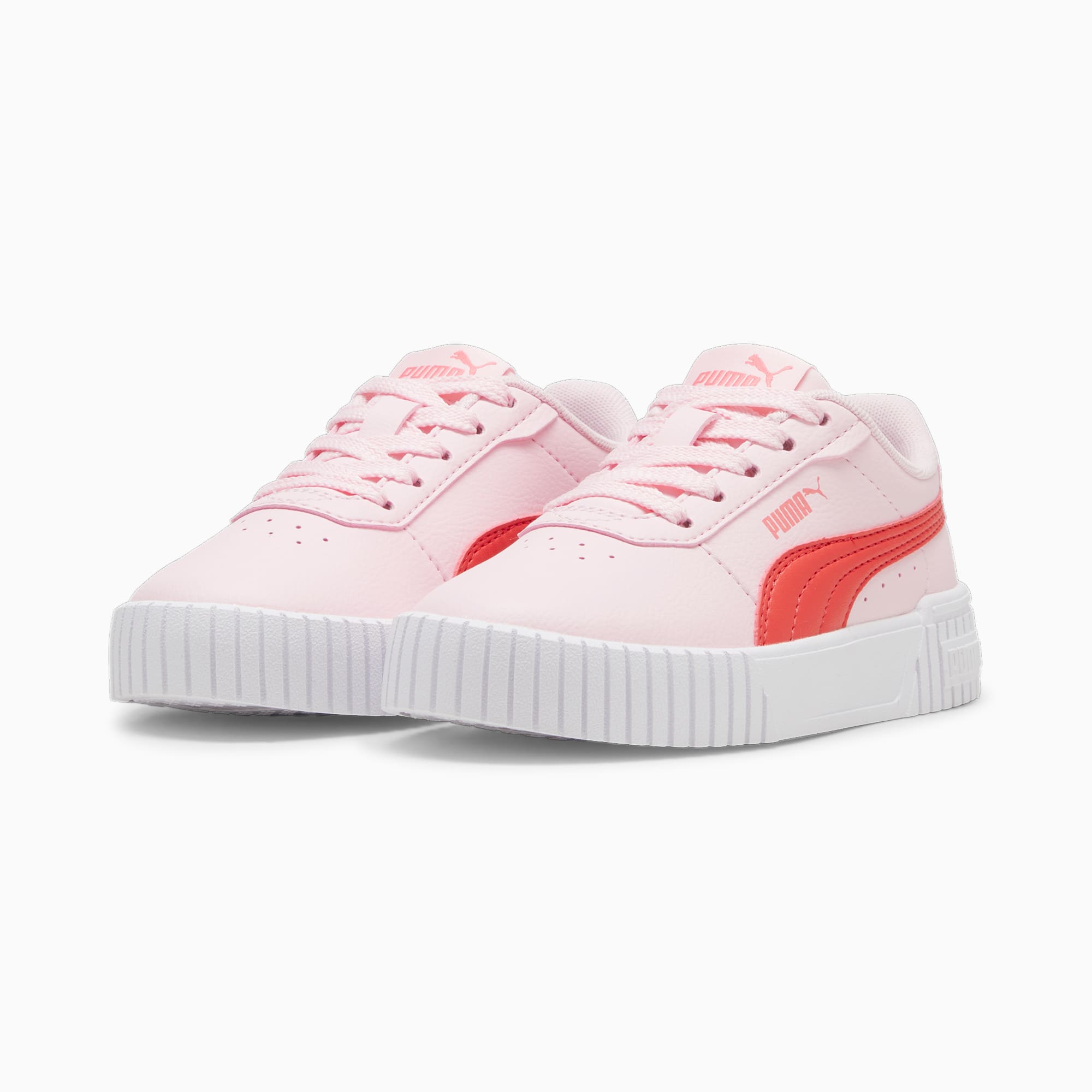 PUMA Dziecięce Sneakersy Carina 2,0, Biały / Czerwony